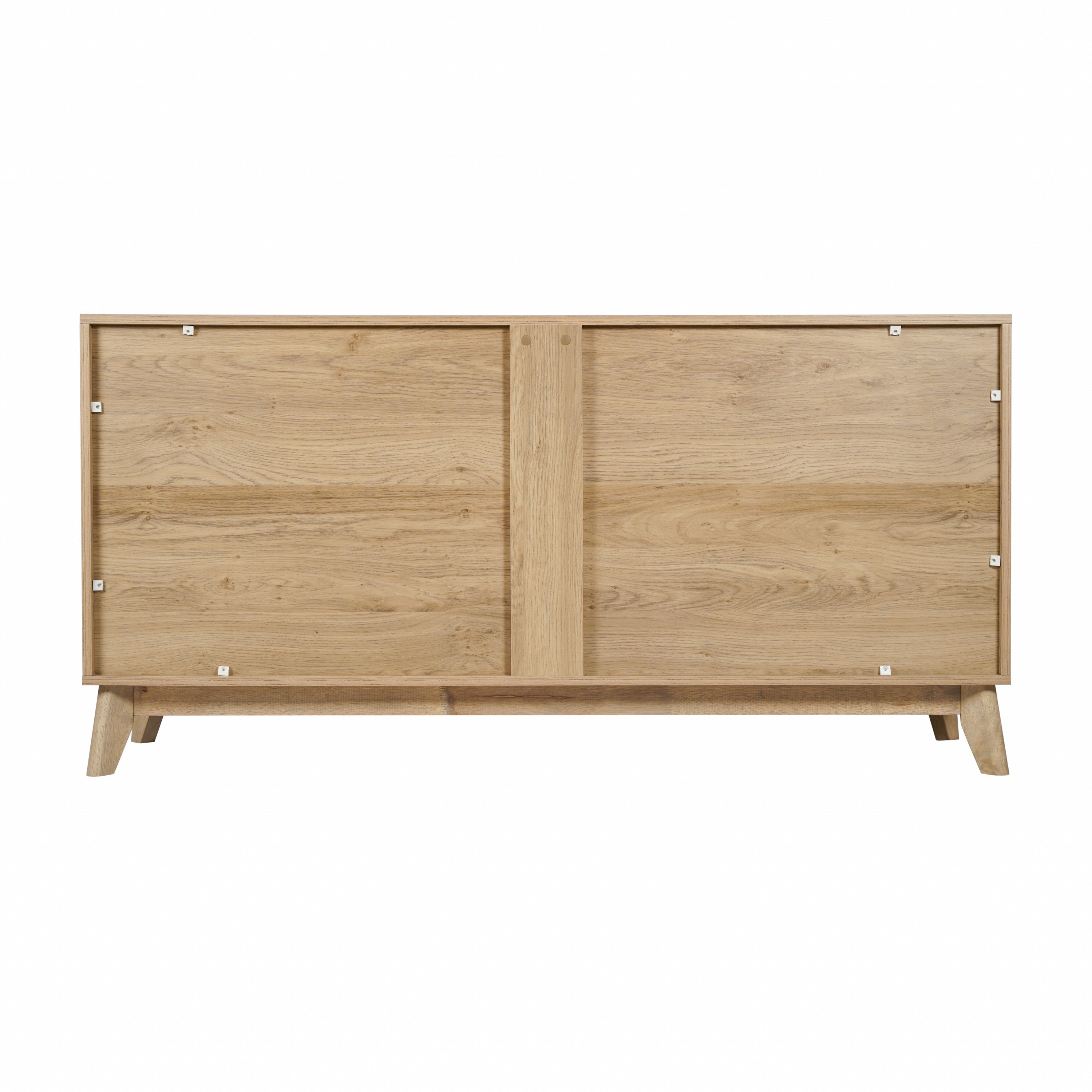 Hatfield Mid-Century Modern 4 Door Storage Buffet Sideboard, 4 Soft Close Doors, Adjustable Shelves, TV Stand for up to 64" TV's