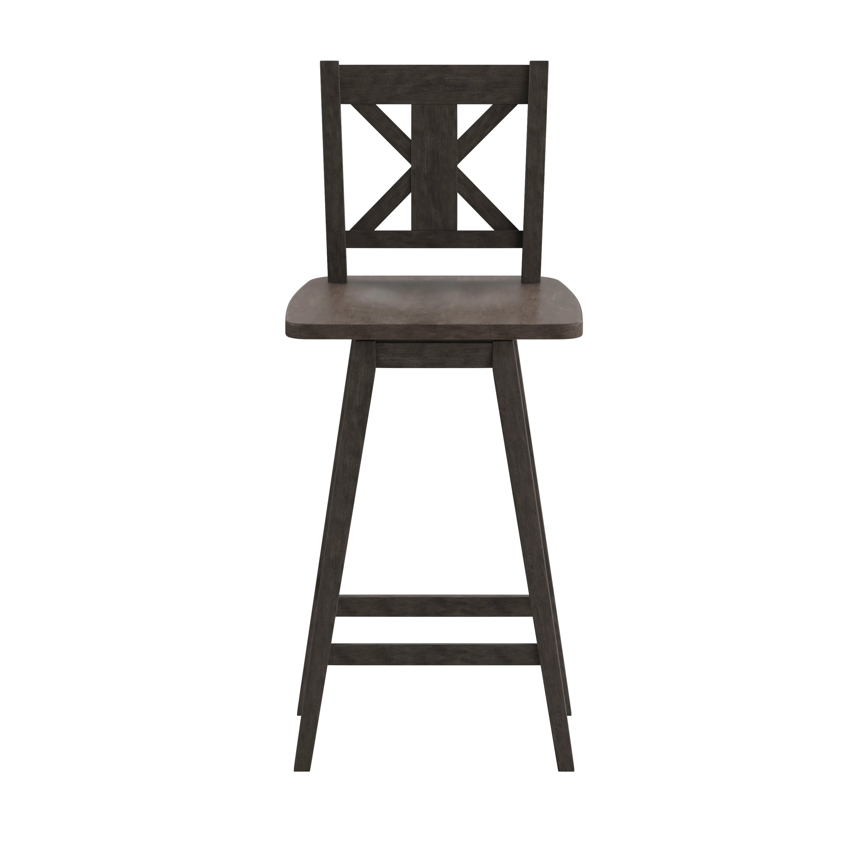 Gwendolyn Solid Wood Modern Farmhouse Swivel Bar Height Barstool