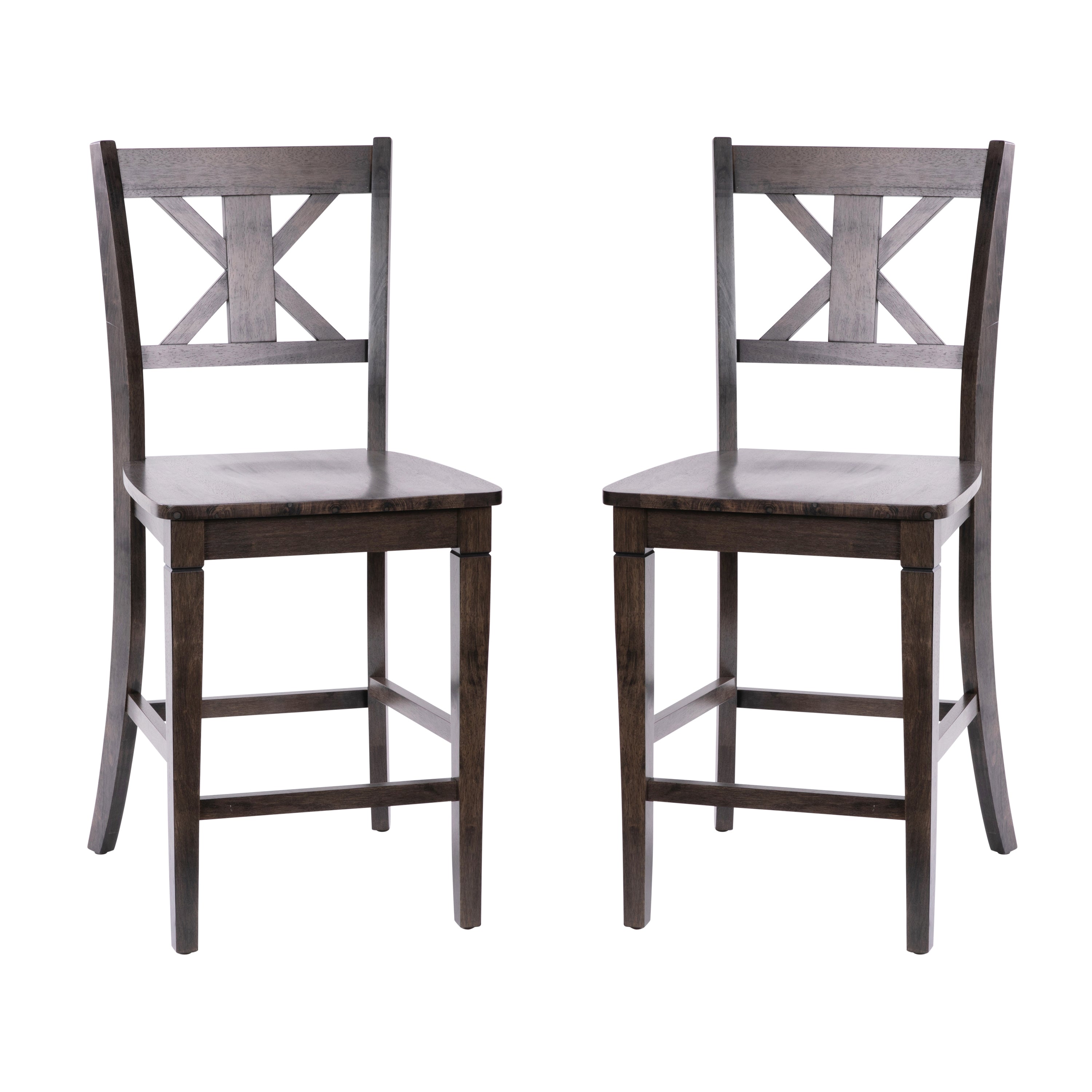 Gwendolyn Set of 2 Solid Wood Modern Farmhouse Counter Height Barstool