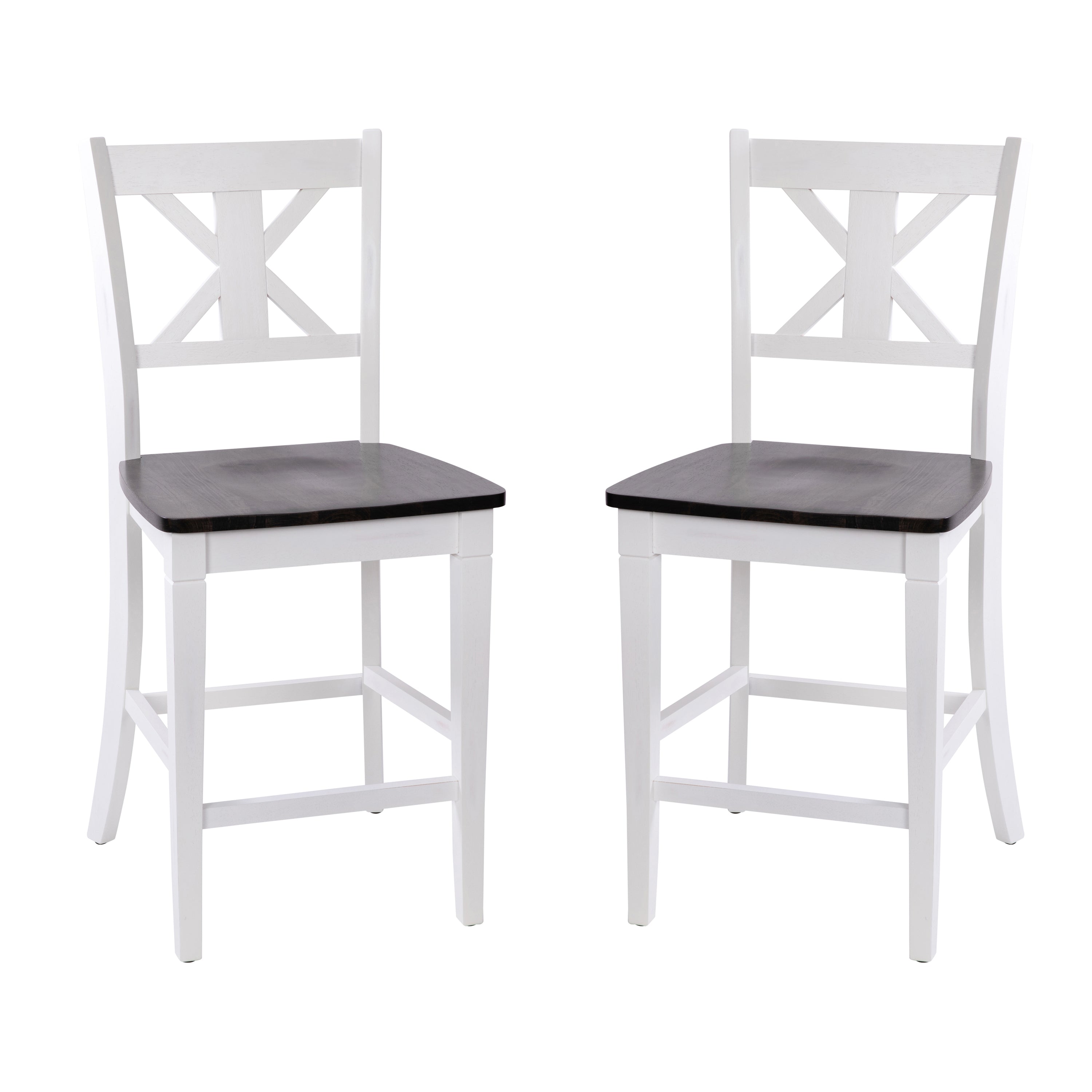 Gwendolyn Set of 2 Solid Wood Modern Farmhouse Counter Height Barstool