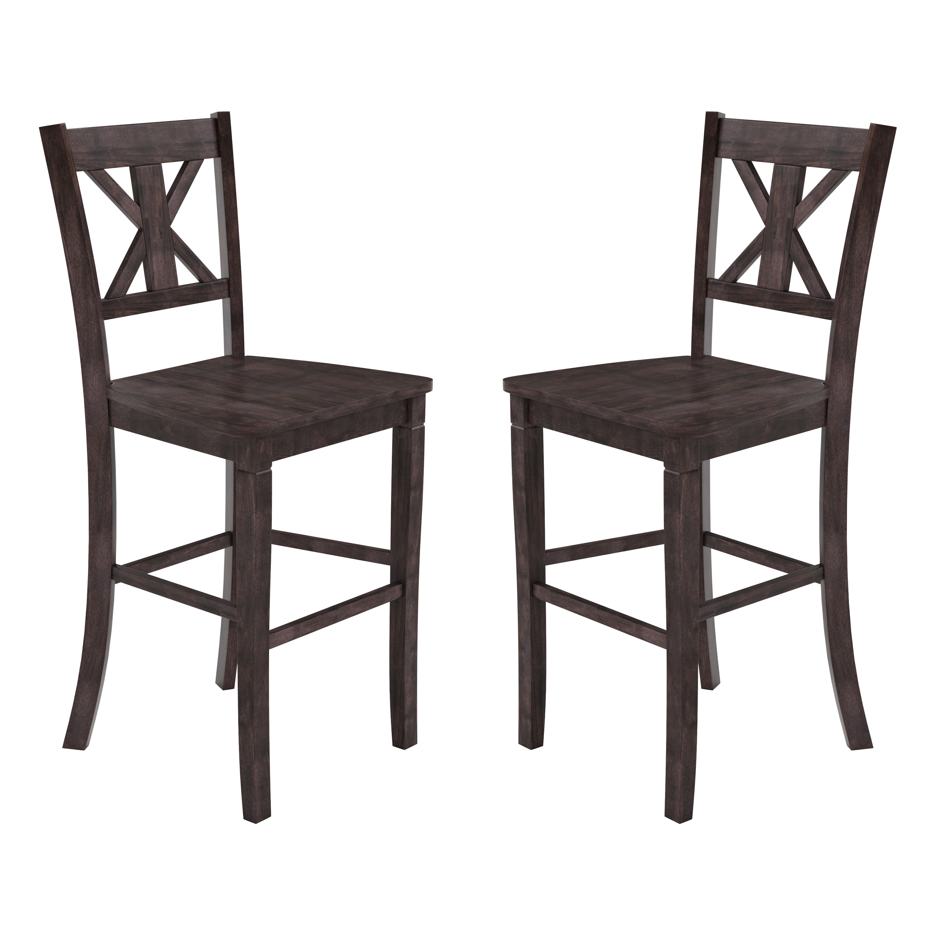 Gwendolyn Set of 2 Solid Wood Modern Farmhouse Counter Height Barstool