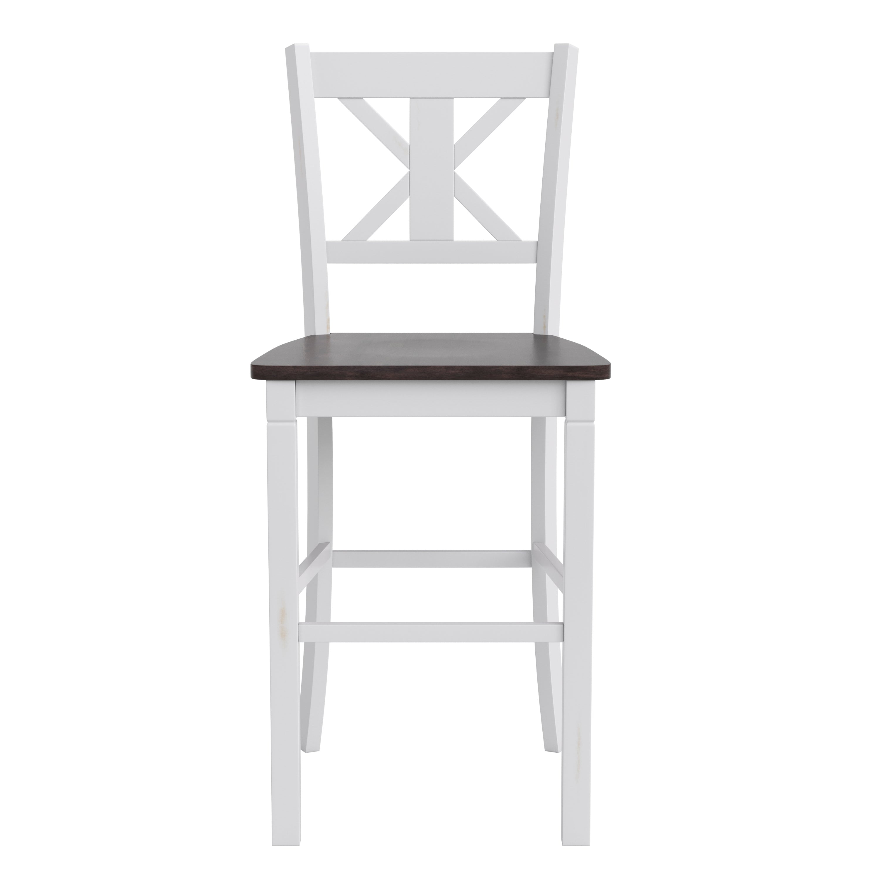 Gwendolyn Set of 2 Solid Wood Modern Farmhouse Counter Height Barstool