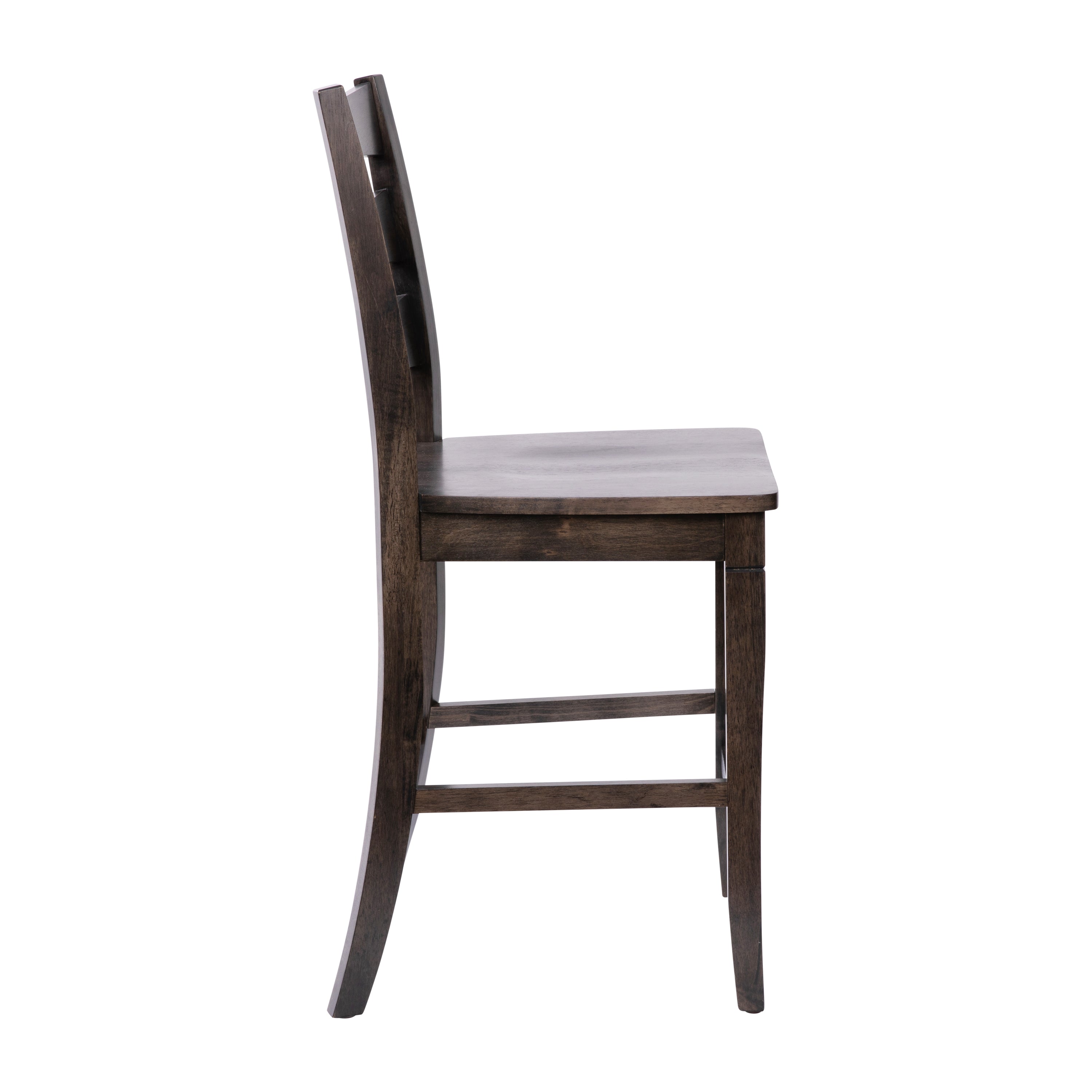 Liesel Set of 2 Wooden Classic Ladderback Counter Height Barstool with Solid Wood Seat