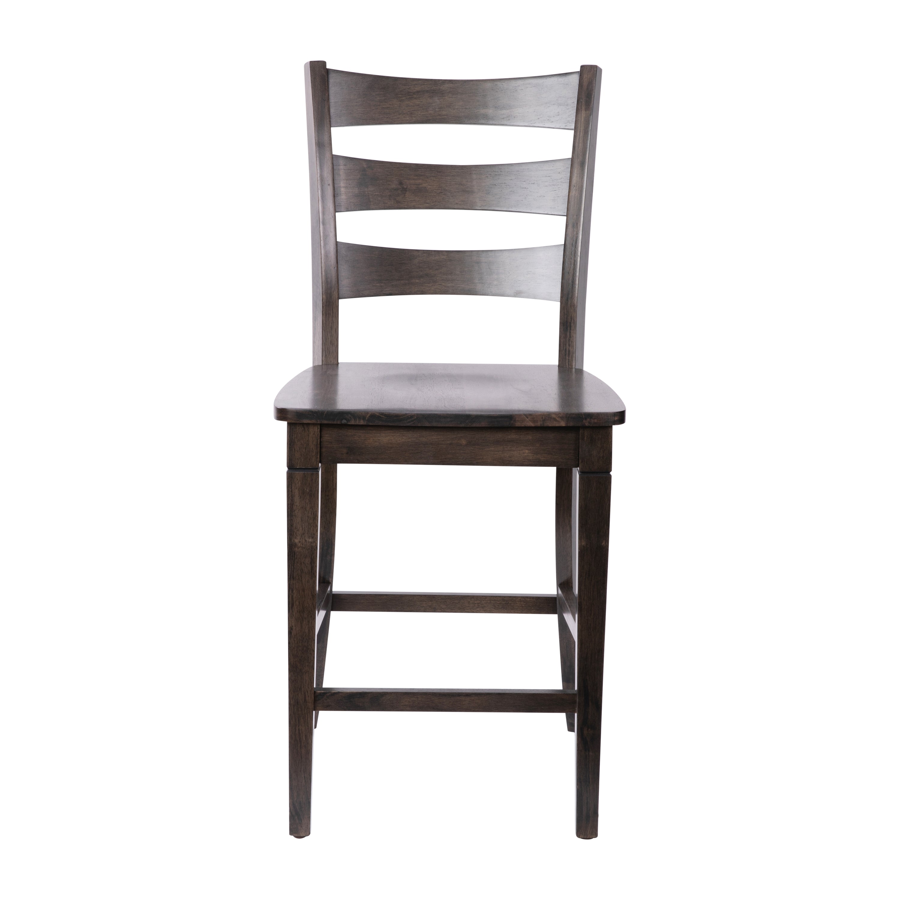Liesel Set of 2 Wooden Classic Ladderback Counter Height Barstool with Solid Wood Seat