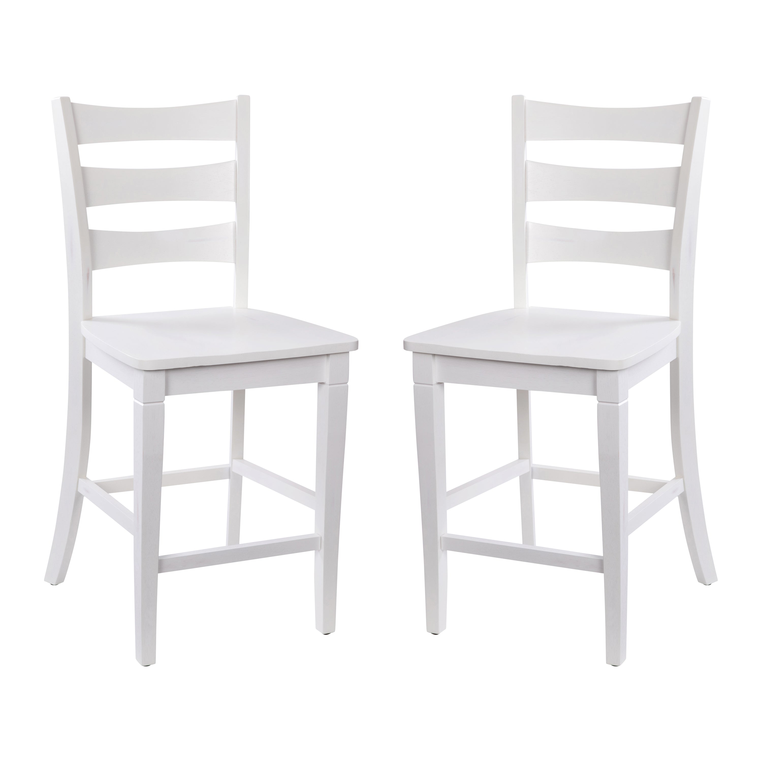 Liesel Set of 2 Wooden Classic Ladderback Counter Height Barstool with Solid Wood Seat