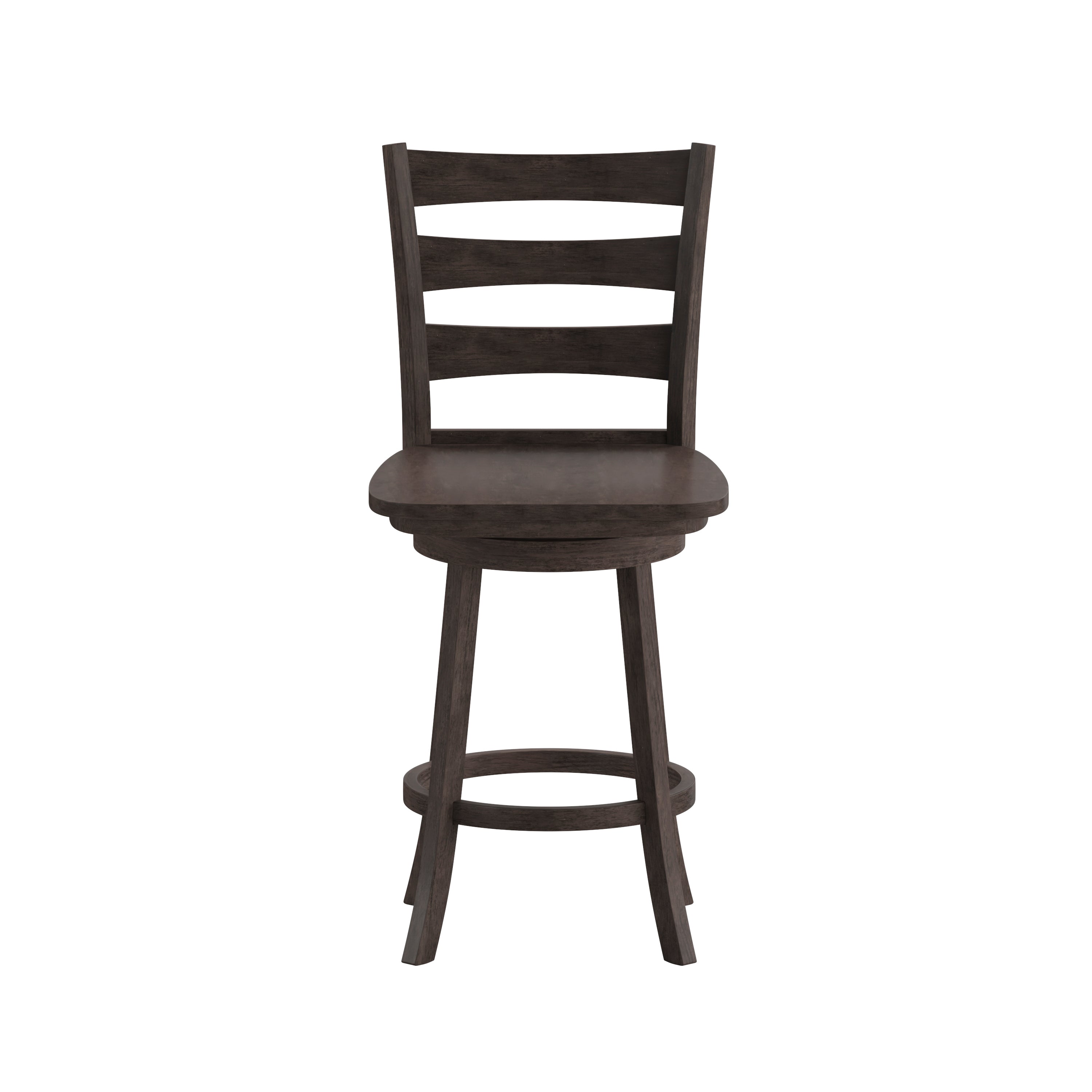 Liesel Wooden Classic Ladderback Swivel Counter Height Barstool with Solid Wood Seat