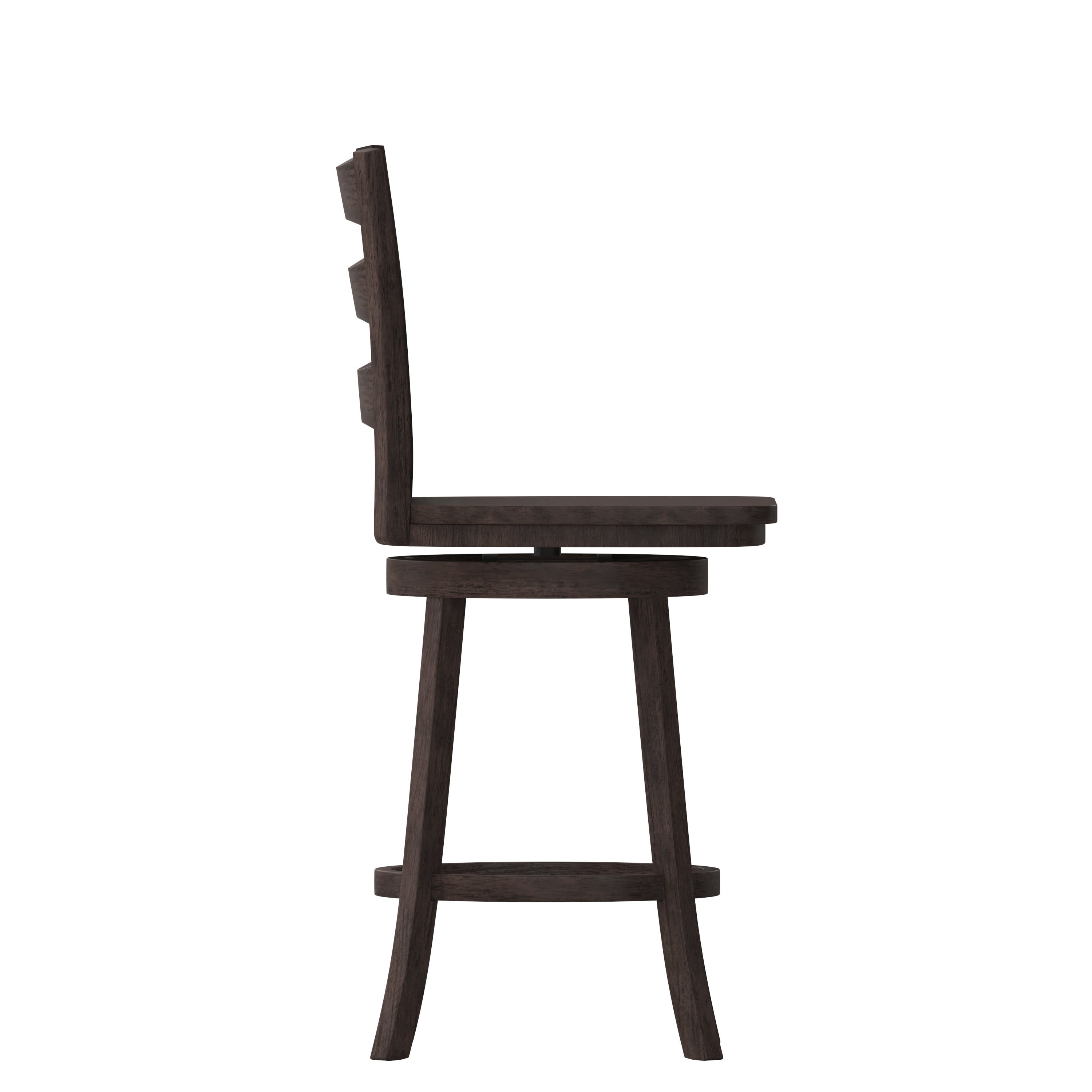 Liesel Wooden Classic Ladderback Swivel Counter Height Barstool with Solid Wood Seat