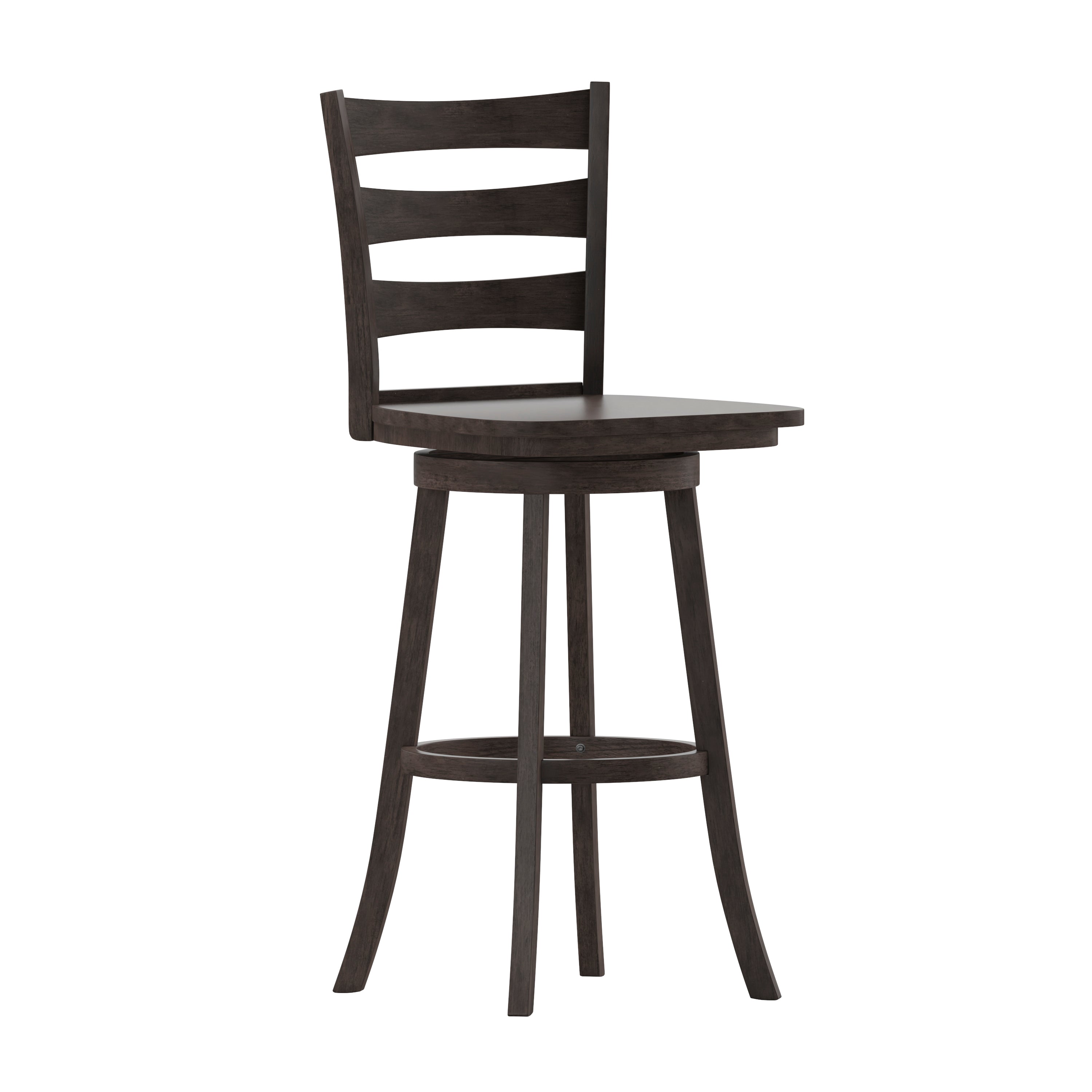Liesel Wooden Classic Ladderback Swivel Bar Height Barstool with Solid Wood Seat