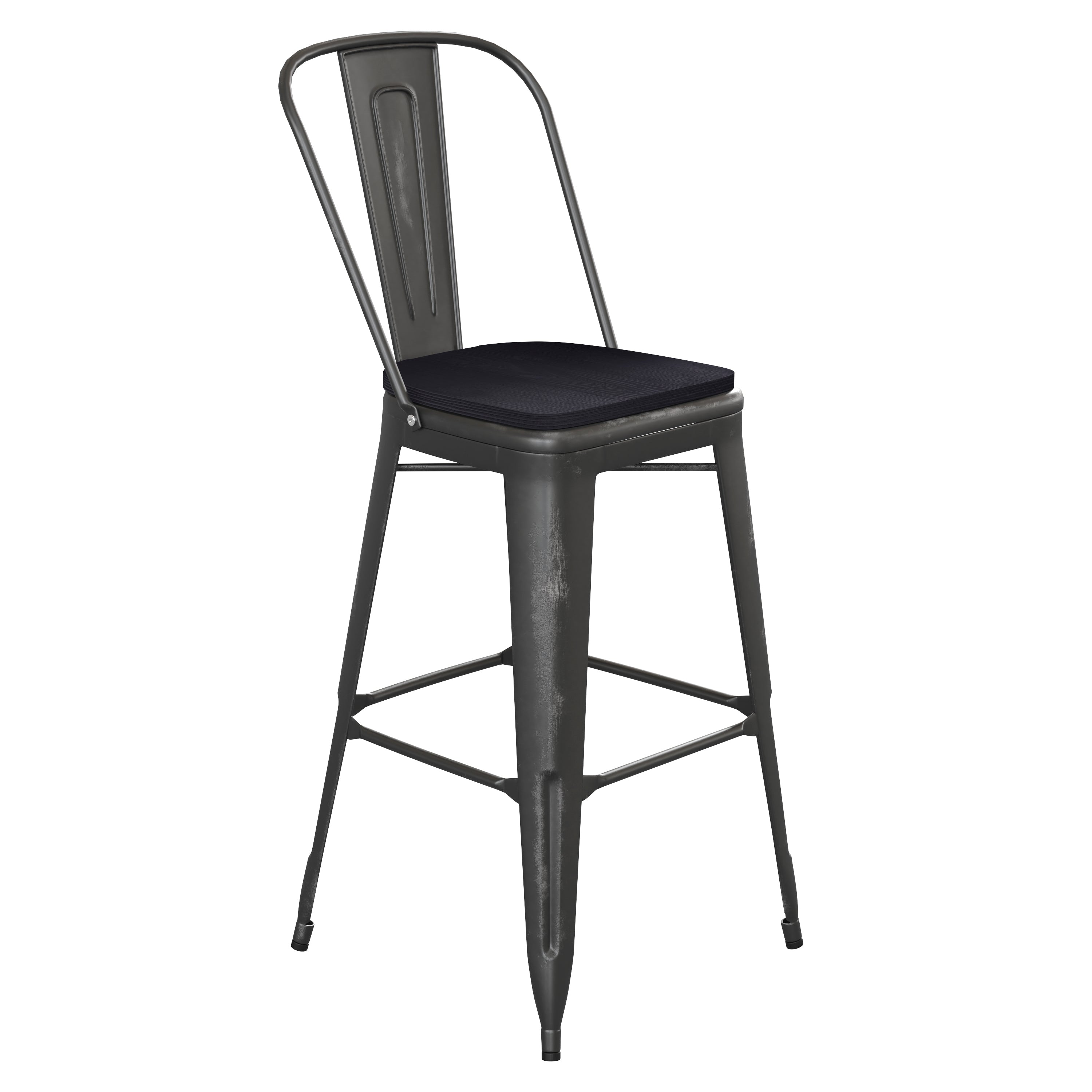 Carly Commercial Grade 30" High Metal Indoor-Outdoor Bar Height Stool with Back and Polystyrene Seat-Metal Colorful Restaurant Barstool-Flash Furniture-Wall2Wall Furnishings