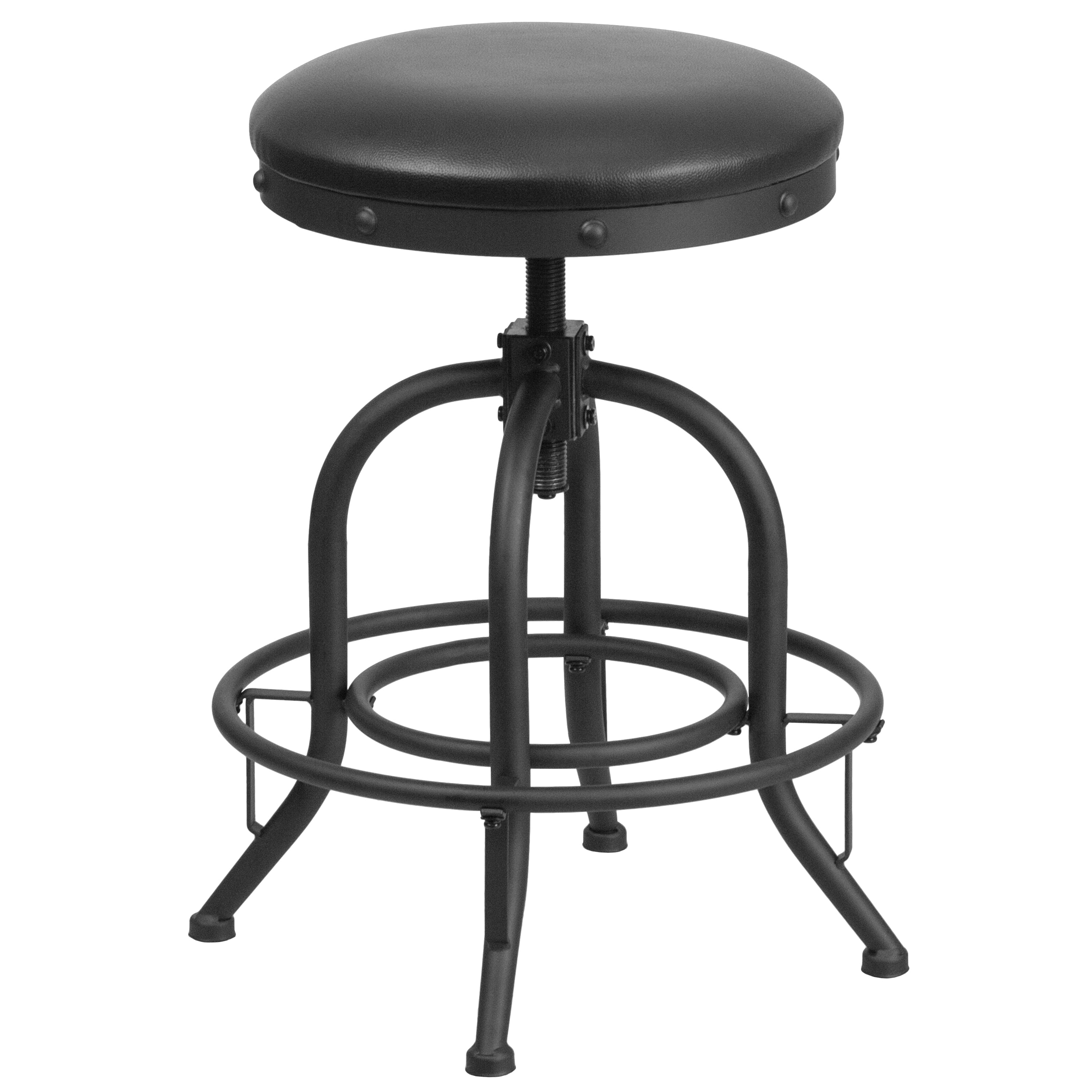 24'' Counter Height Stool with Swivel Lift LeatherSoft Seat-Swivel Lift Counter Stool-Flash Furniture-Wall2Wall Furnishings