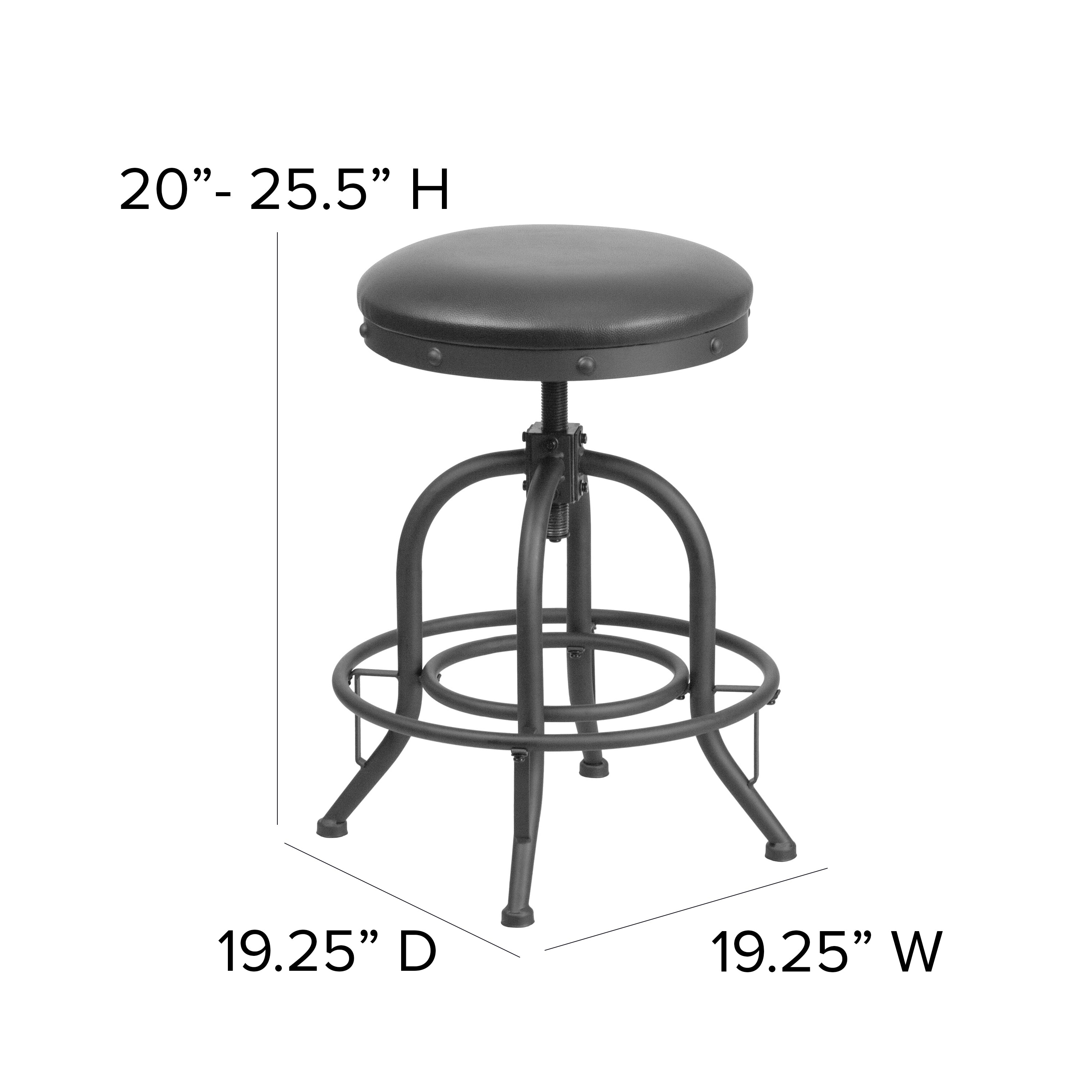 24'' Counter Height Stool with Swivel Lift LeatherSoft Seat