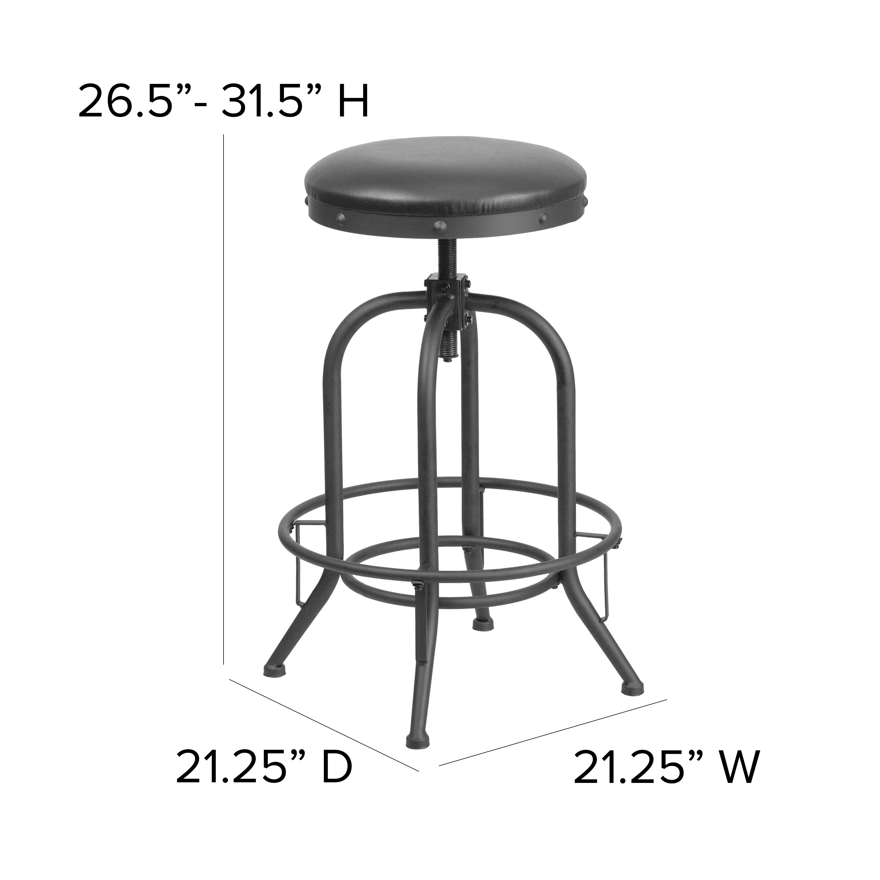 30'' Barstool with Swivel Lift LeatherSoft Seat
