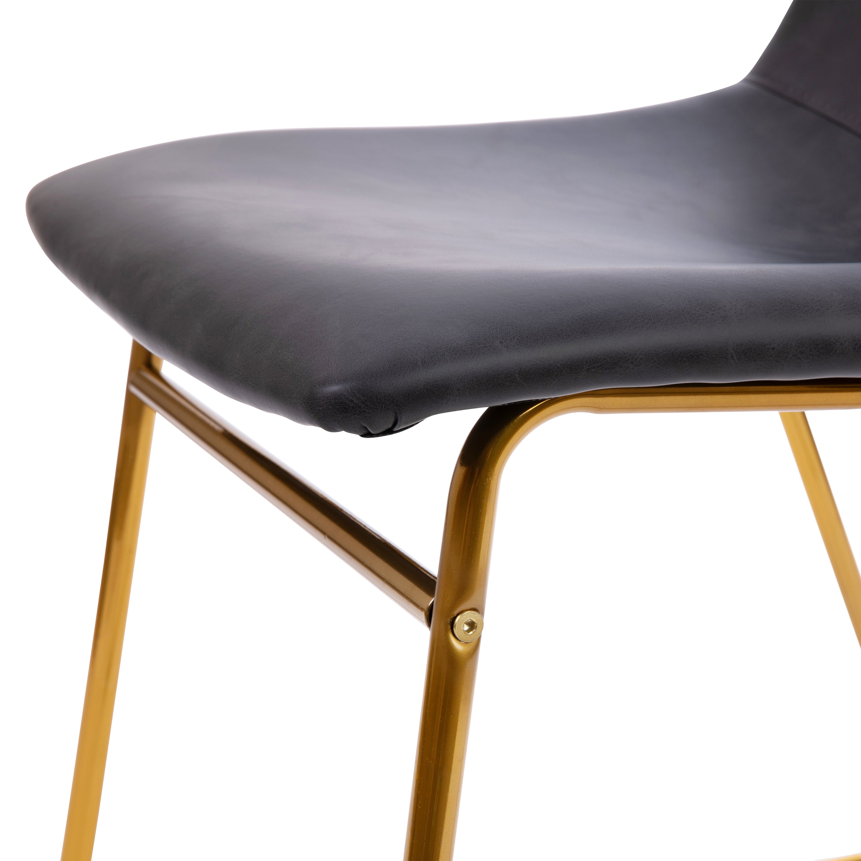 18 Inch Dining Table Height Chair, Mid-Back Sled Base Dining Chair in LeatherSoft Upholstery, Set of 2