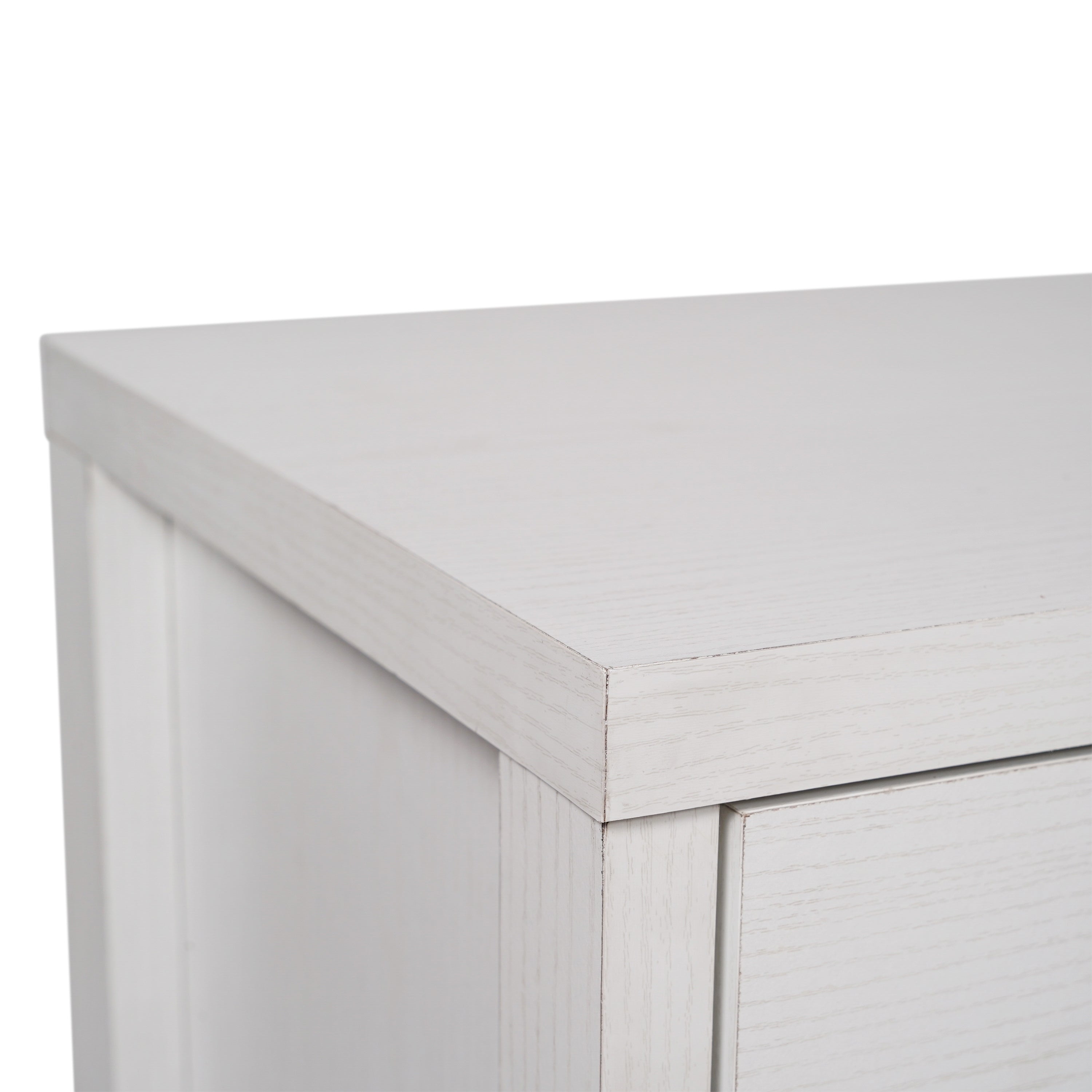 Wells Modern Kitchen and Dining Room Buffet Sideboard Storage Cabinet, Engineered Wood with 3 Tempered Glass Doors and 3 Drawers