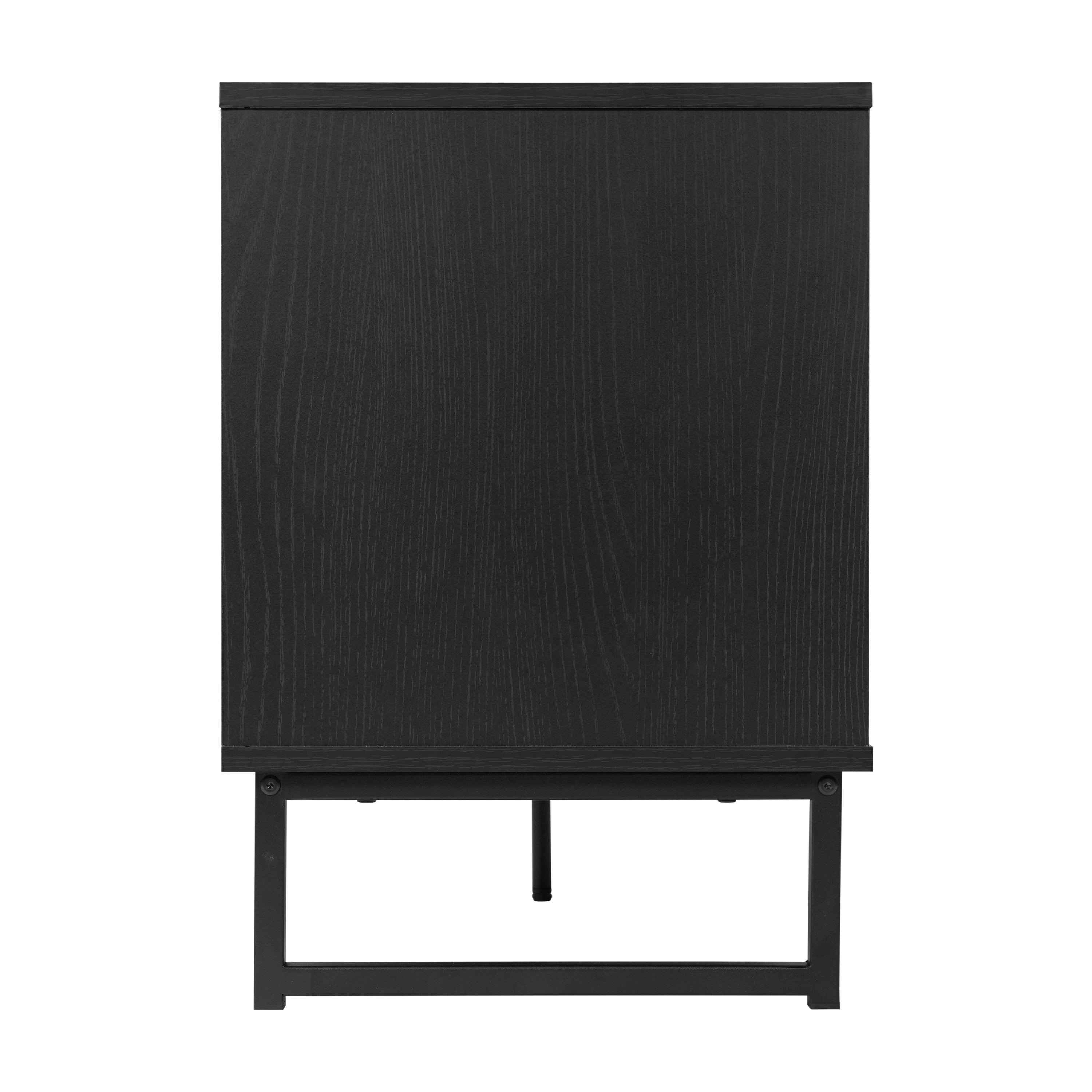 Malaki Mid-Century Modern 65 Inch TV Stand with 2 Rattan Soft Close Doors and Fixed Center Shelf, TV Stand for up to 70" TV's