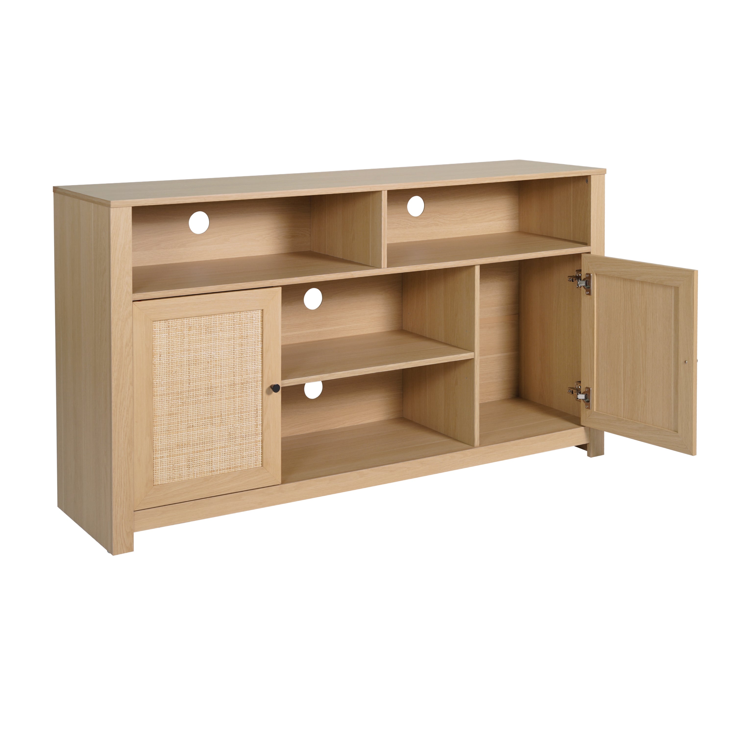 Malaki Mid-Century Modern Buffet Sideboard with 2 Soft Close Doors and Adjustable Center Shelf, TV Stand for up to 65" TV's