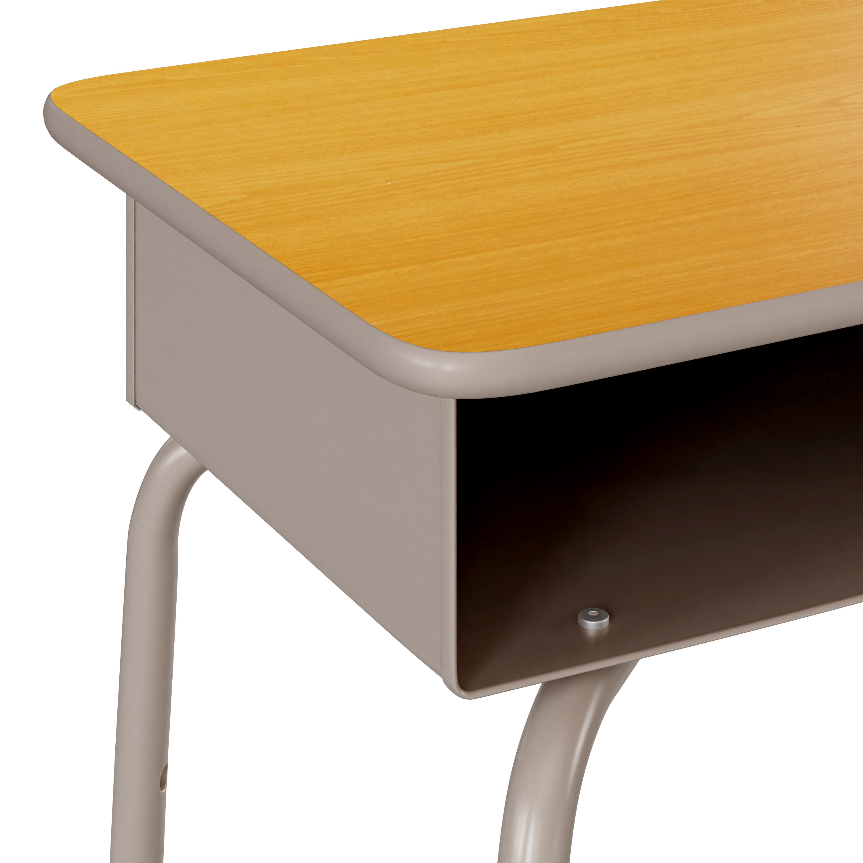 Student Desk with Open Front Metal Book Box