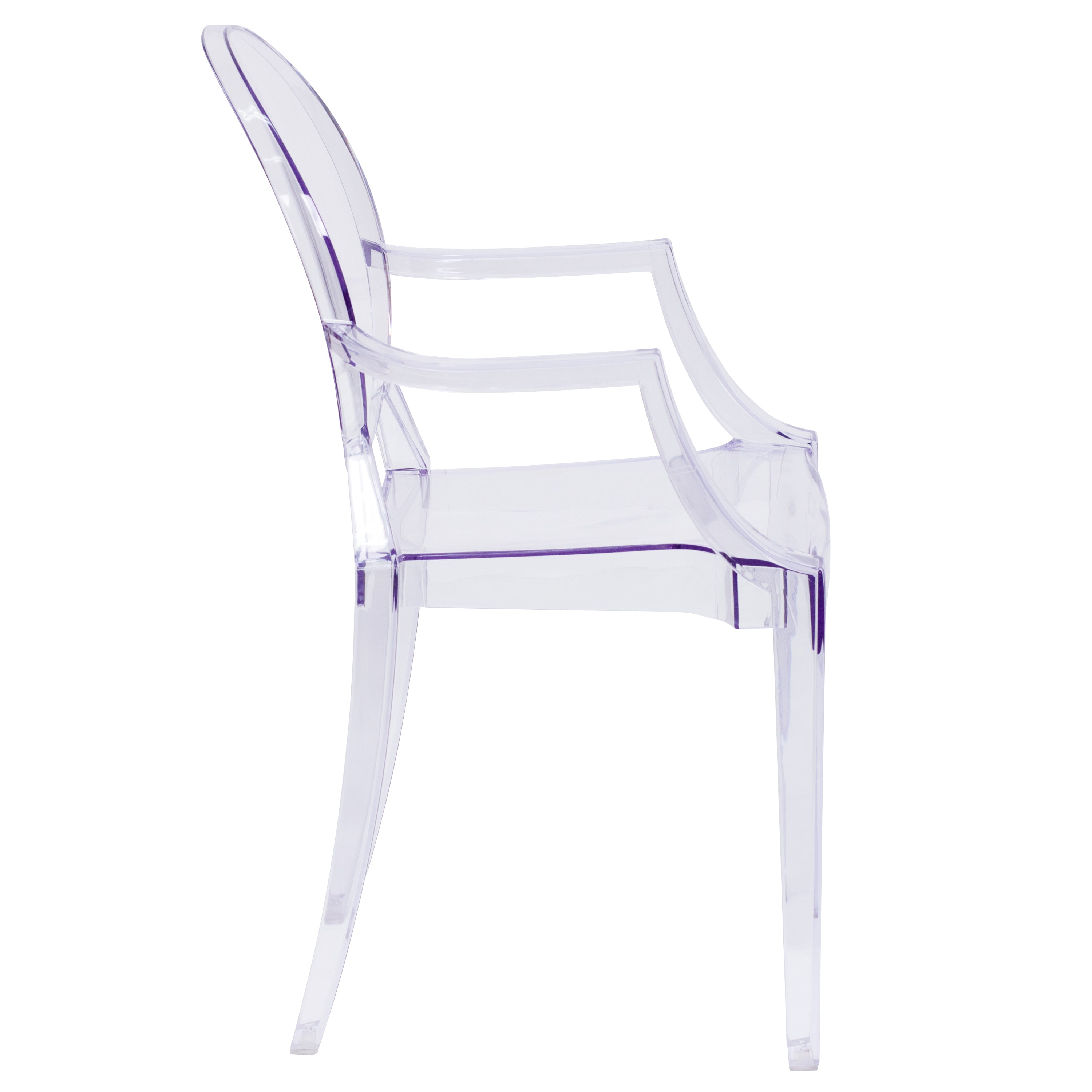 Oval Back Ghost Chair with Arms-Accent Chair-Flash Furniture-Wall2Wall Furnishings