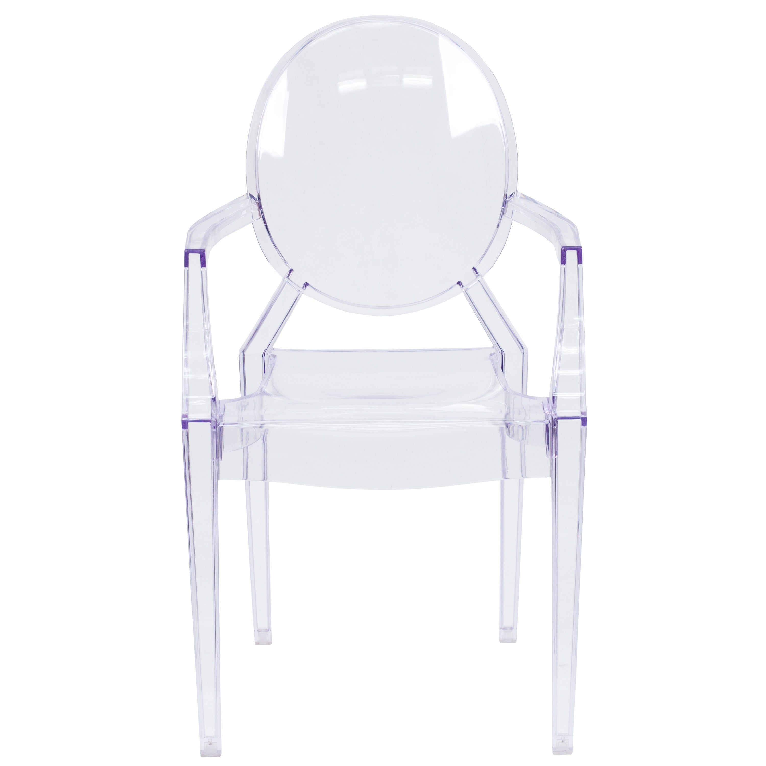 Oval Back Ghost Chair with Arms-Accent Chair-Flash Furniture-Wall2Wall Furnishings