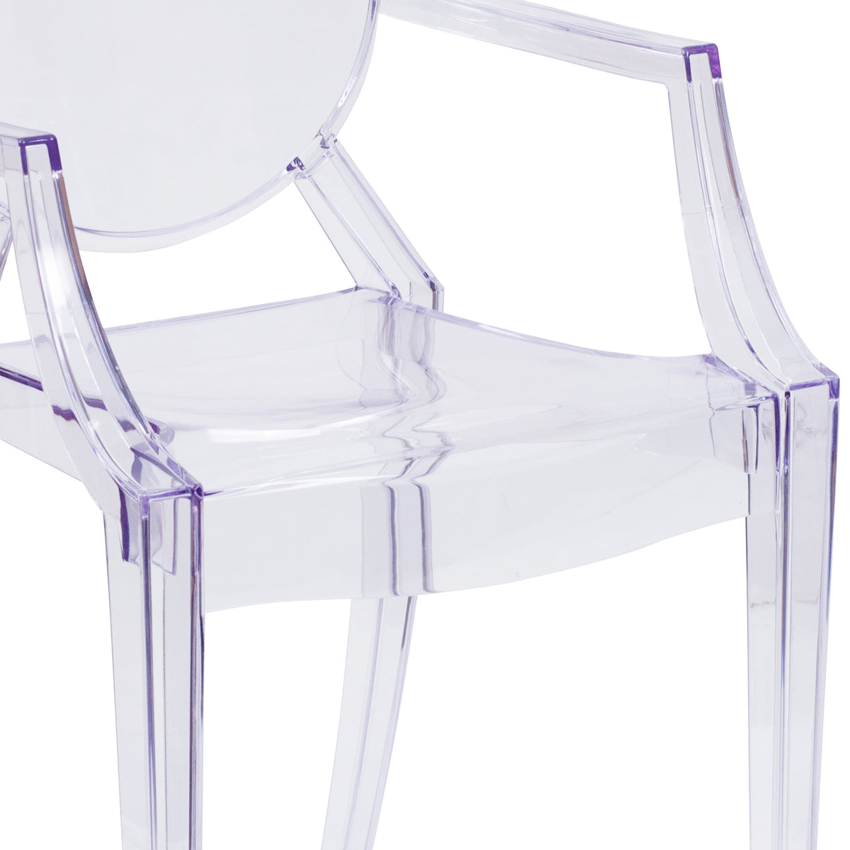 Oval Back Ghost Chair with Arms