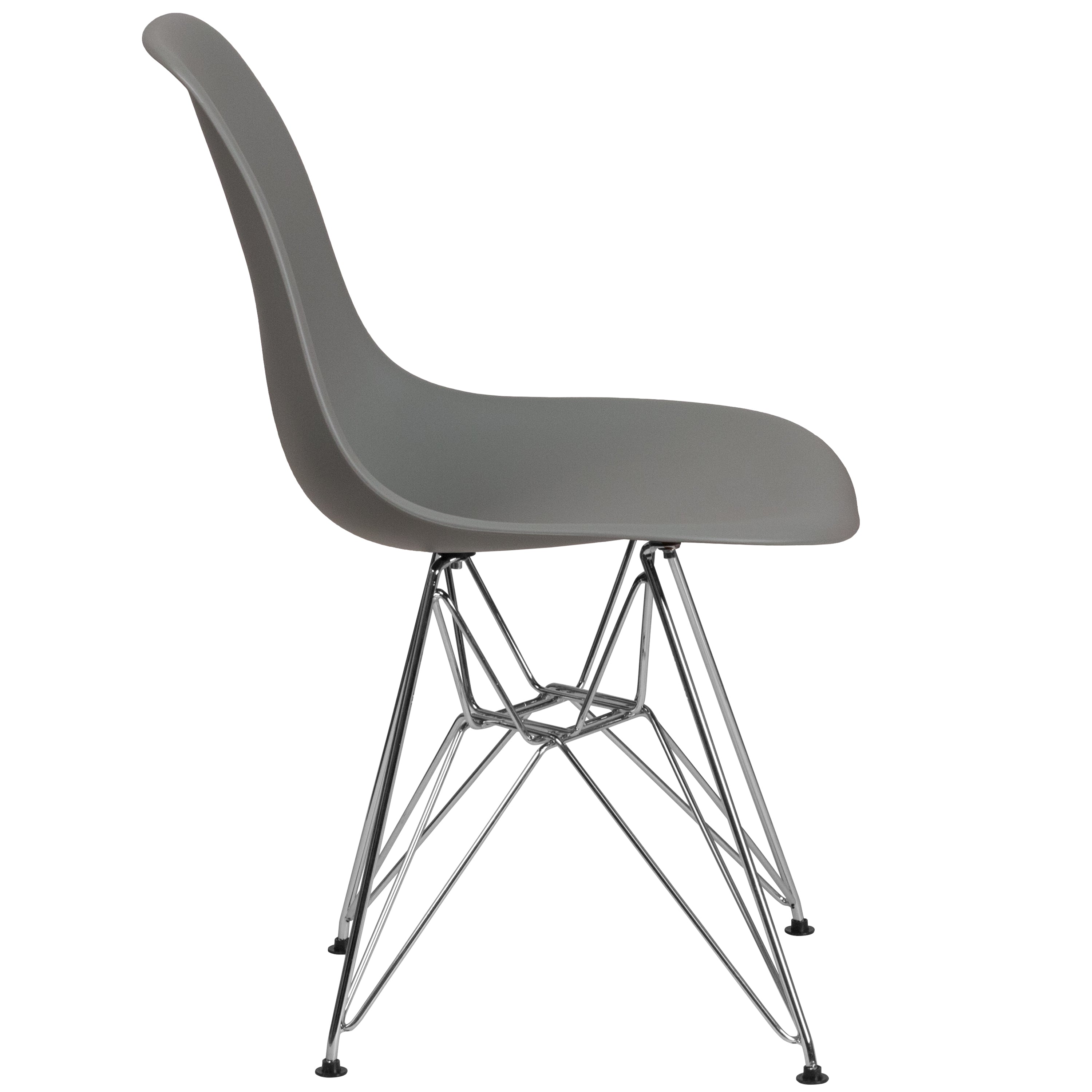 Elon Series Plastic Chair with Chrome Base-Accent Chair-Flash Furniture-Wall2Wall Furnishings