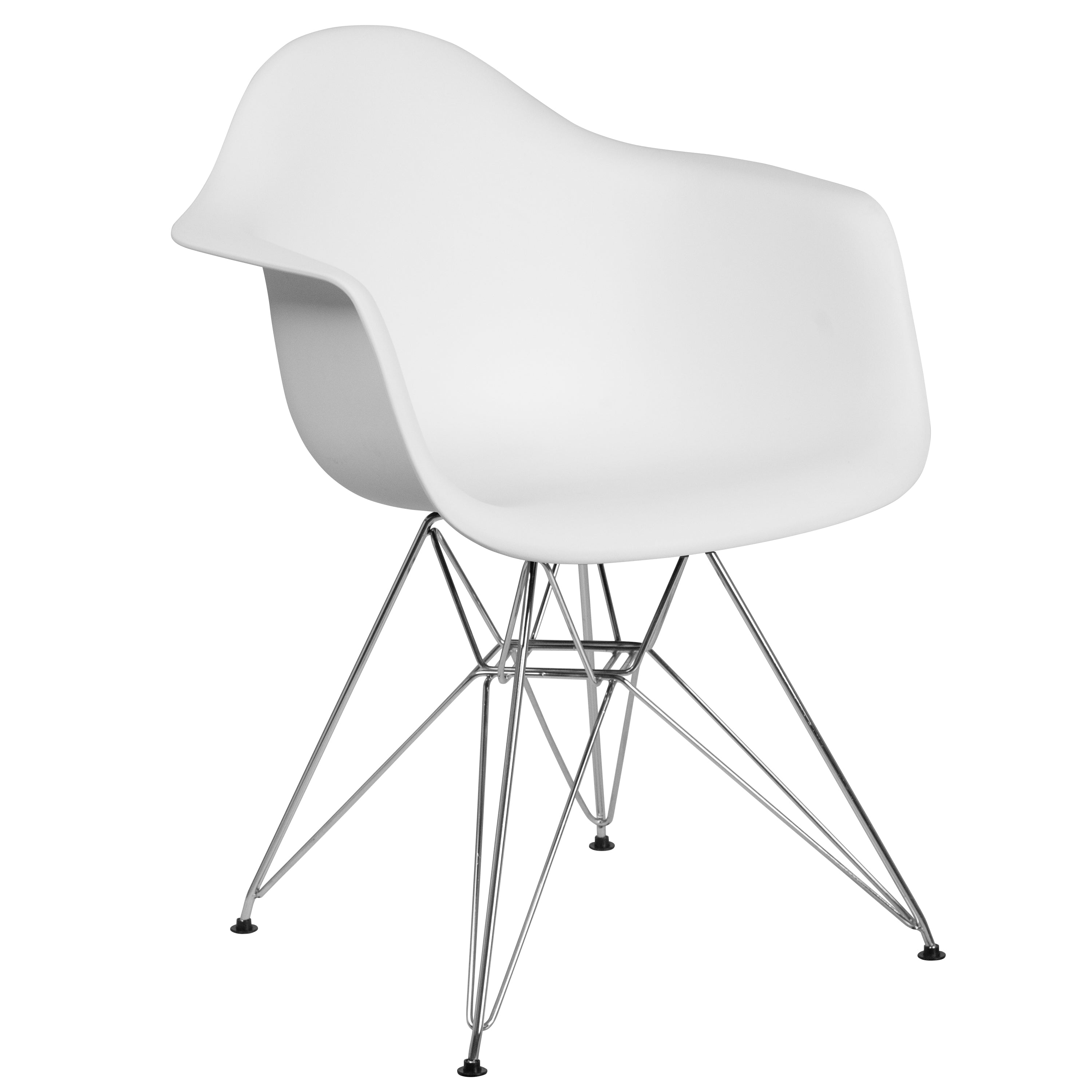 Alonza Series Plastic Chair with Arms and Chrome Base-Accent Chair-Flash Furniture-Wall2Wall Furnishings