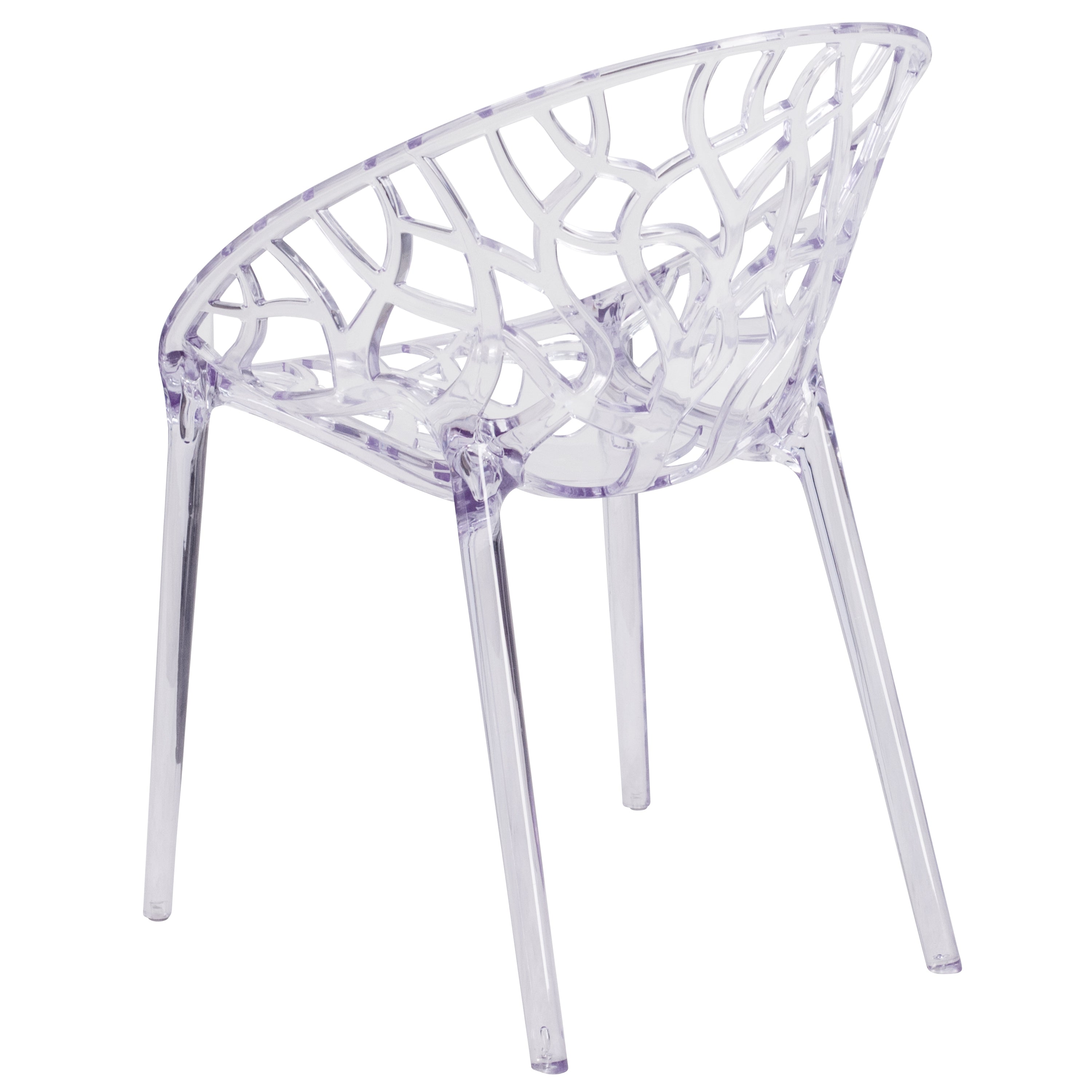 Specter Series Transparent Oval Shaped Stacking Side Chair with Artistic Pattern Design-Accent Chair-Flash Furniture-Wall2Wall Furnishings
