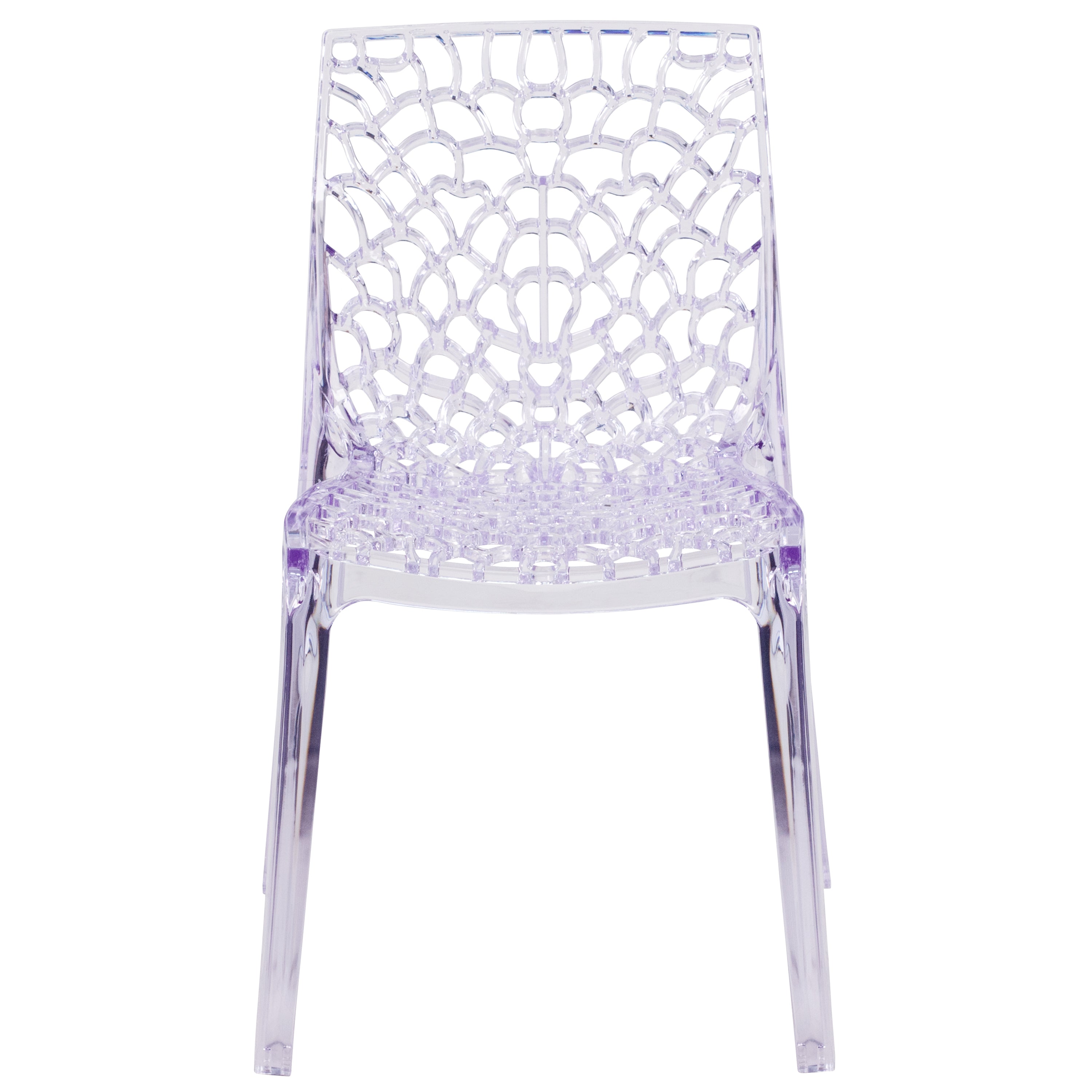Vision Series Transparent Stacking Side Chair with Artistic Pattern Design-Accent Chair-Flash Furniture-Wall2Wall Furnishings