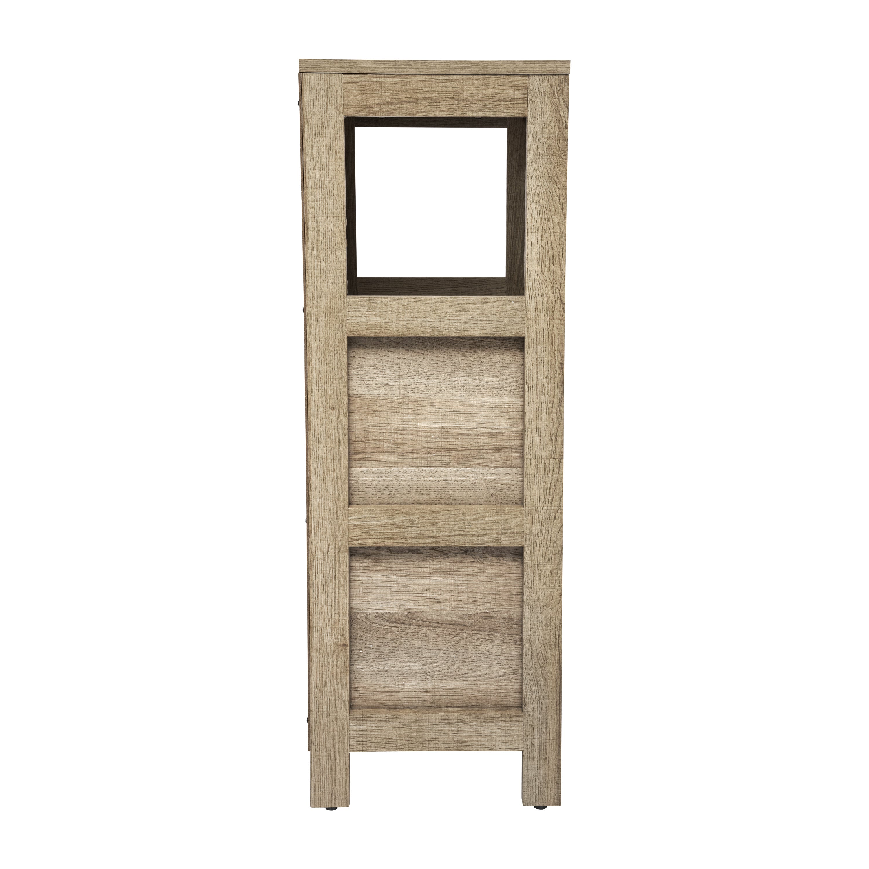 Dune Farmhouse Bathroom Storage Organizer with Two Removable Drawers and Open Display Shelf