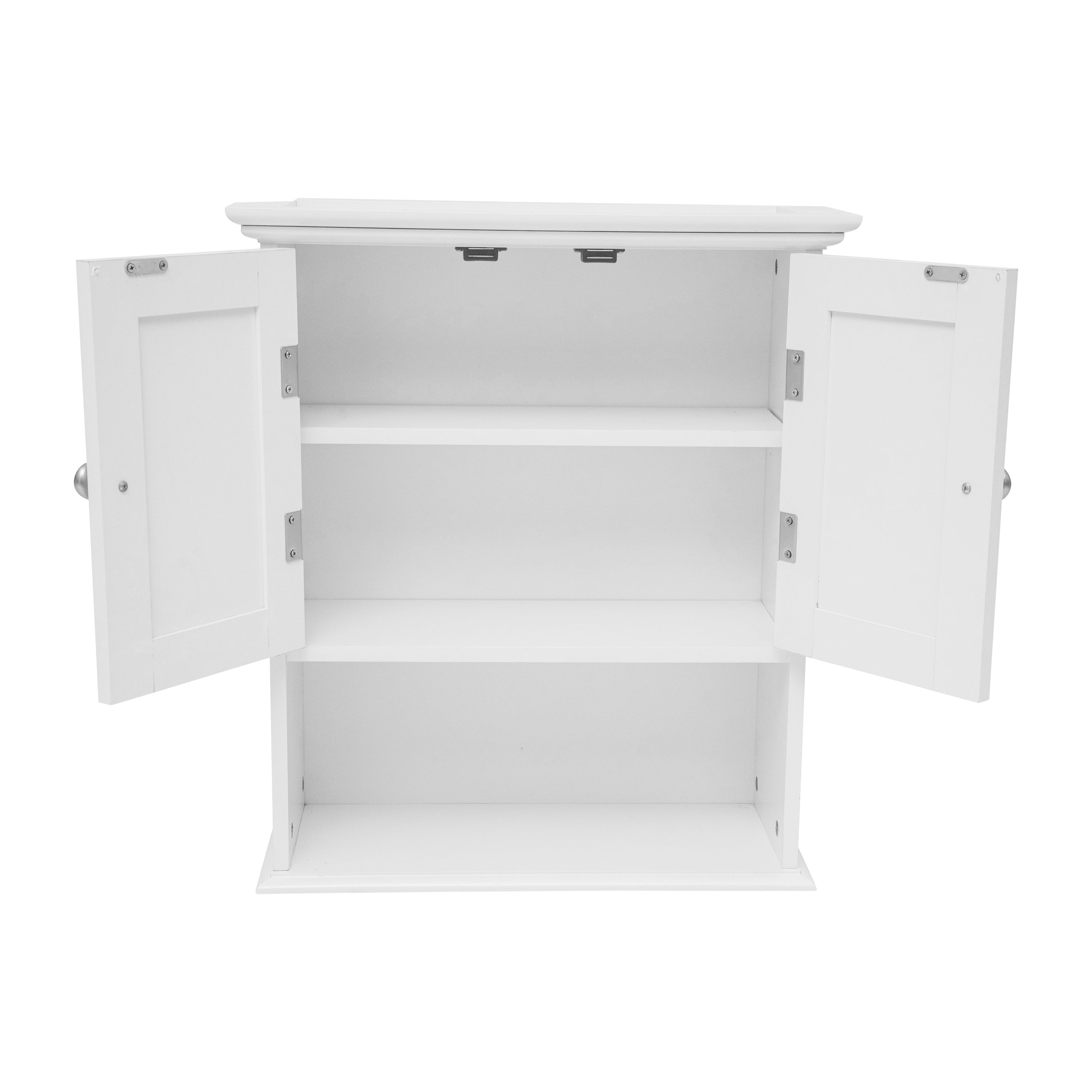 Dune Wall Mounted Bathroom Medicine Cabinet Storage Organizer with Magnetic Closure Doors, Adjustable Shelf, and Lower Open Shelf