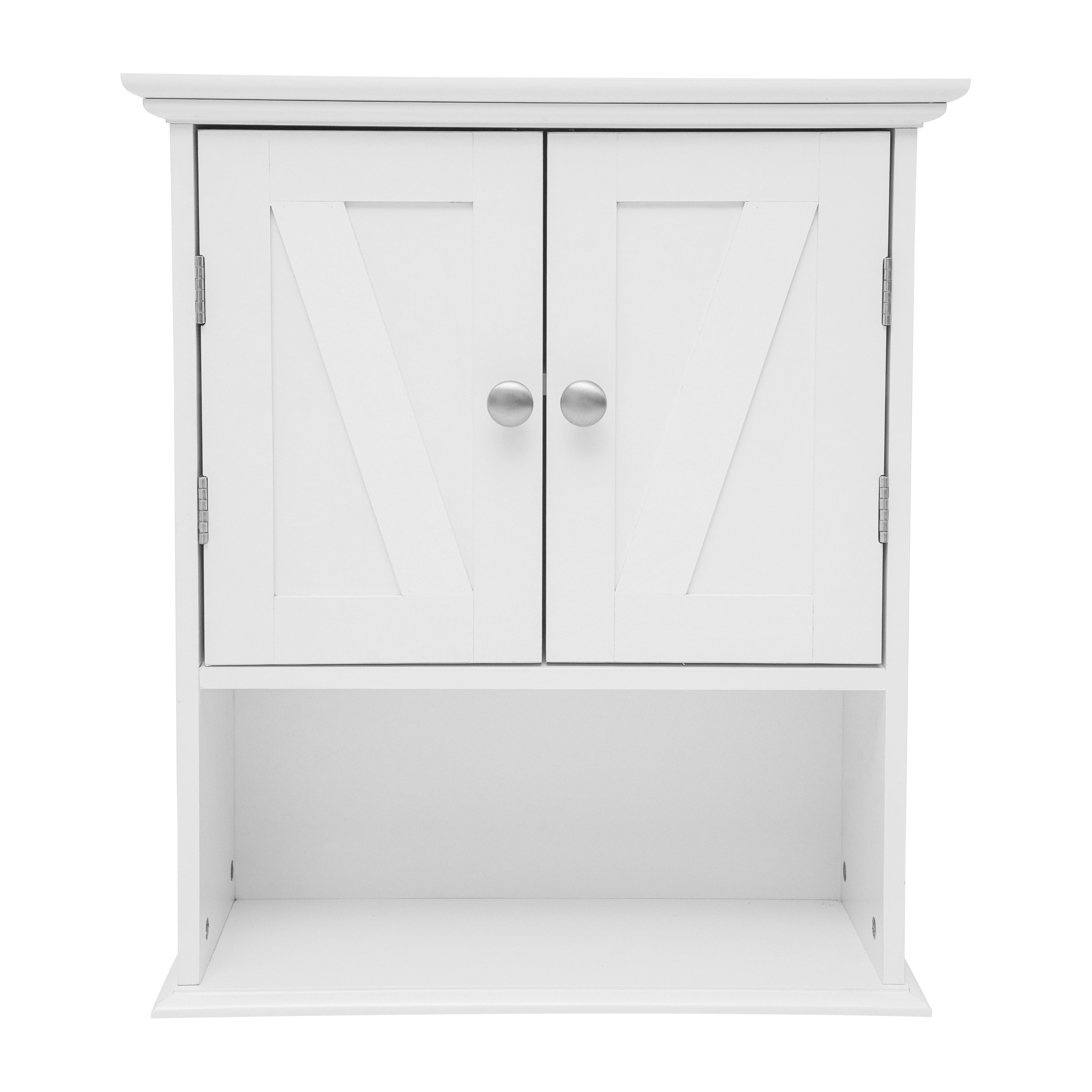Dune Wall Mounted Bathroom Medicine Cabinet Storage Organizer with Magnetic Closure Doors, Adjustable Shelf, and Lower Open Shelf