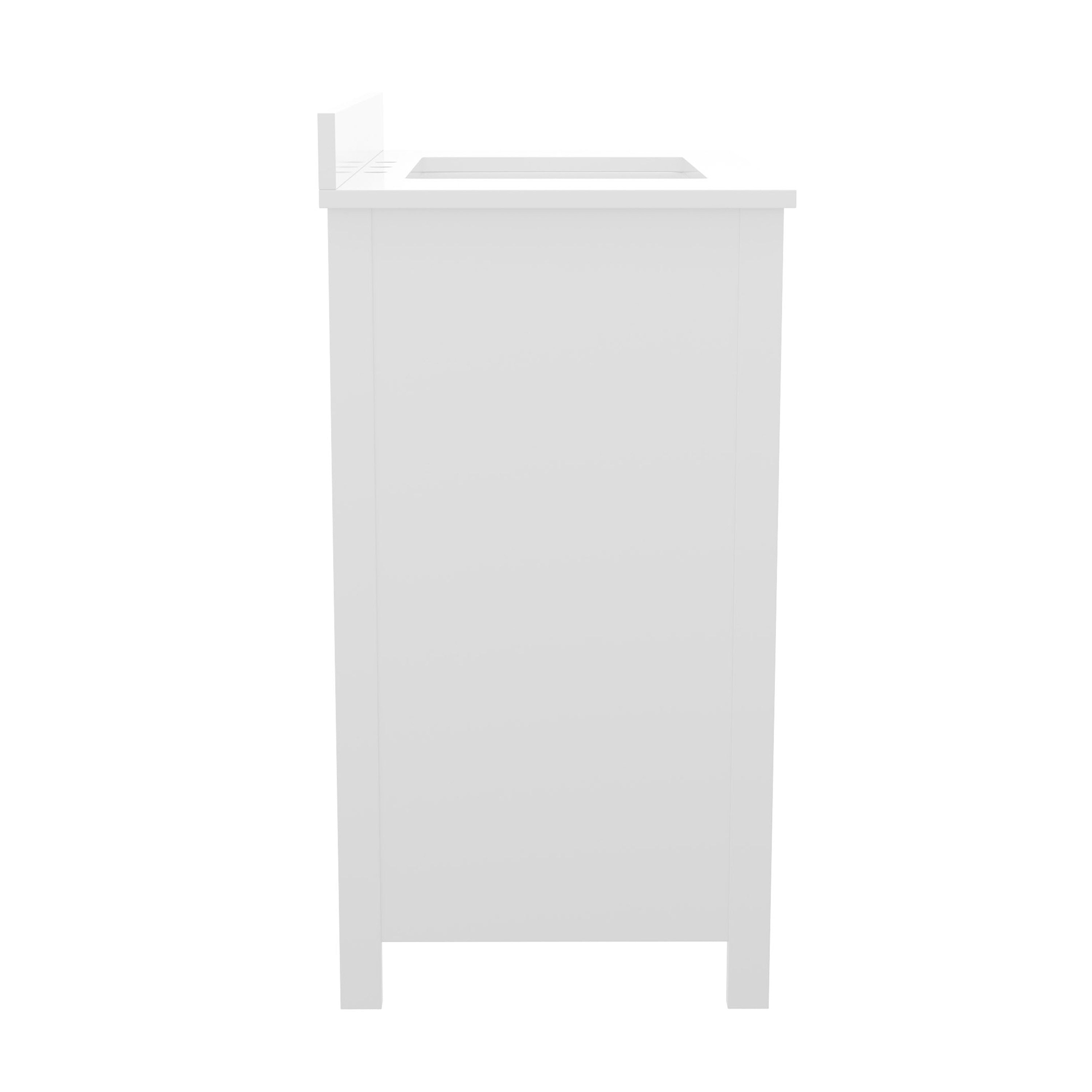 Vega Bathroom Vanity with Sink, Storage Cabinet with Soft Close Doors, and 9 Drawers, Carrara Marble Finish Countertop