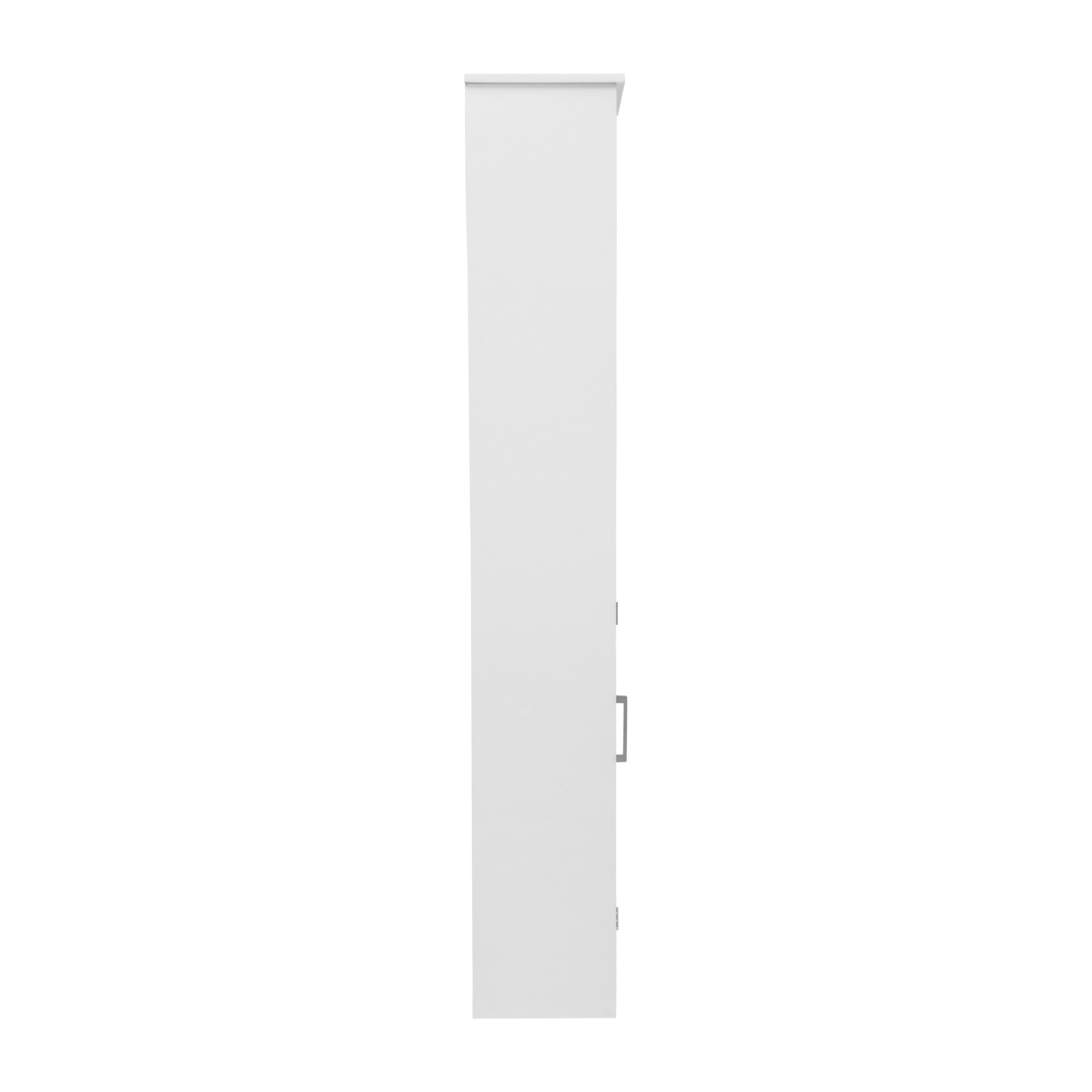 Vega Freestanding Narrow Bathroom Linen Tower Storage Cabinet Organizer with Door, In-Cabinet Adjustable Shelf, and Upper Open Shelves
