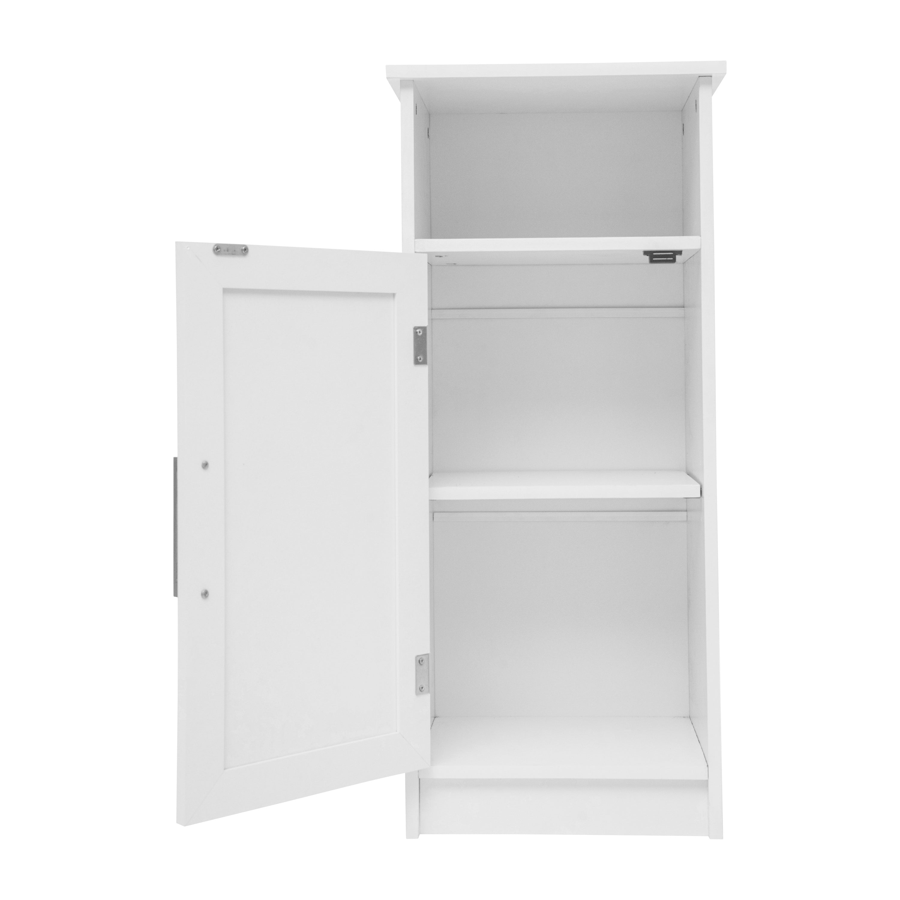 Vega Bathroom Storage Cabinet Organizer with Magnetic Closure Door, In-Cabinet Adjustable Shelf, and Upper Open Shelf