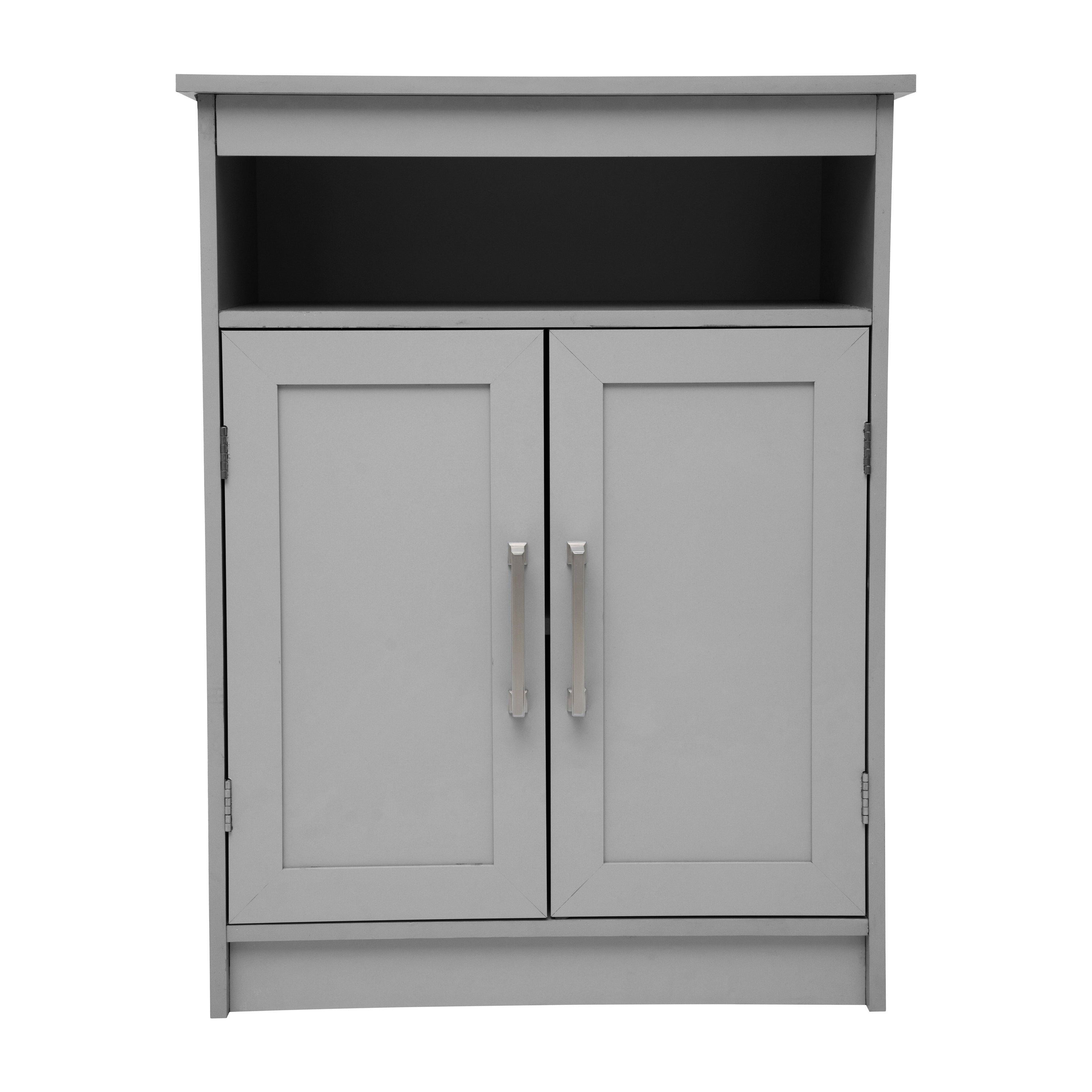 Vega Bathroom Storage Cabinet Organizer with Magnetic Closure Doors, In-Cabinet Adjustable Shelf, and Upper Open Shelf