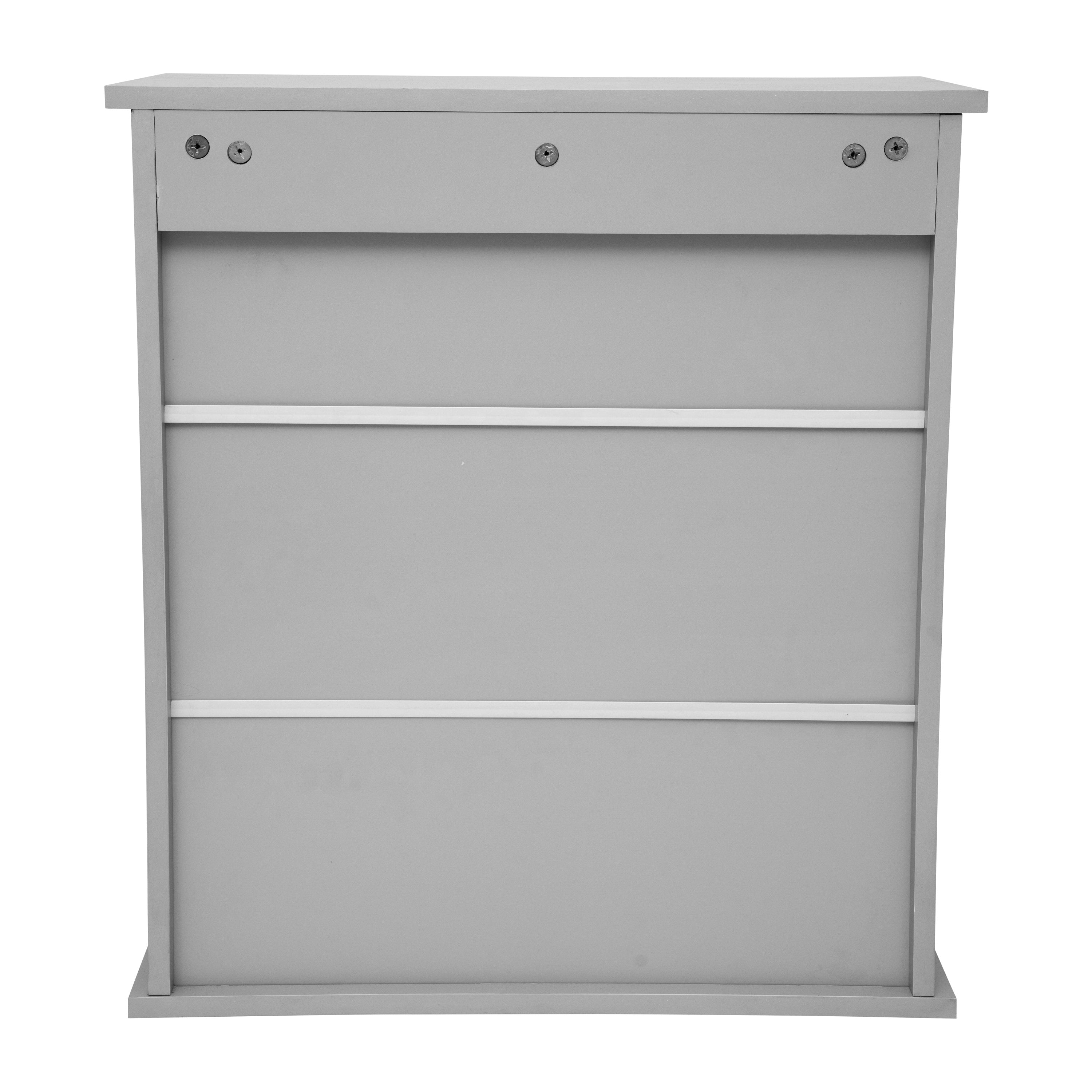 Vega Wall Mounted Bathroom Medicine Cabinet Storage Organizer with Magnetic Closure Doors, Adjustable Shelf, and Lower Open Shelf