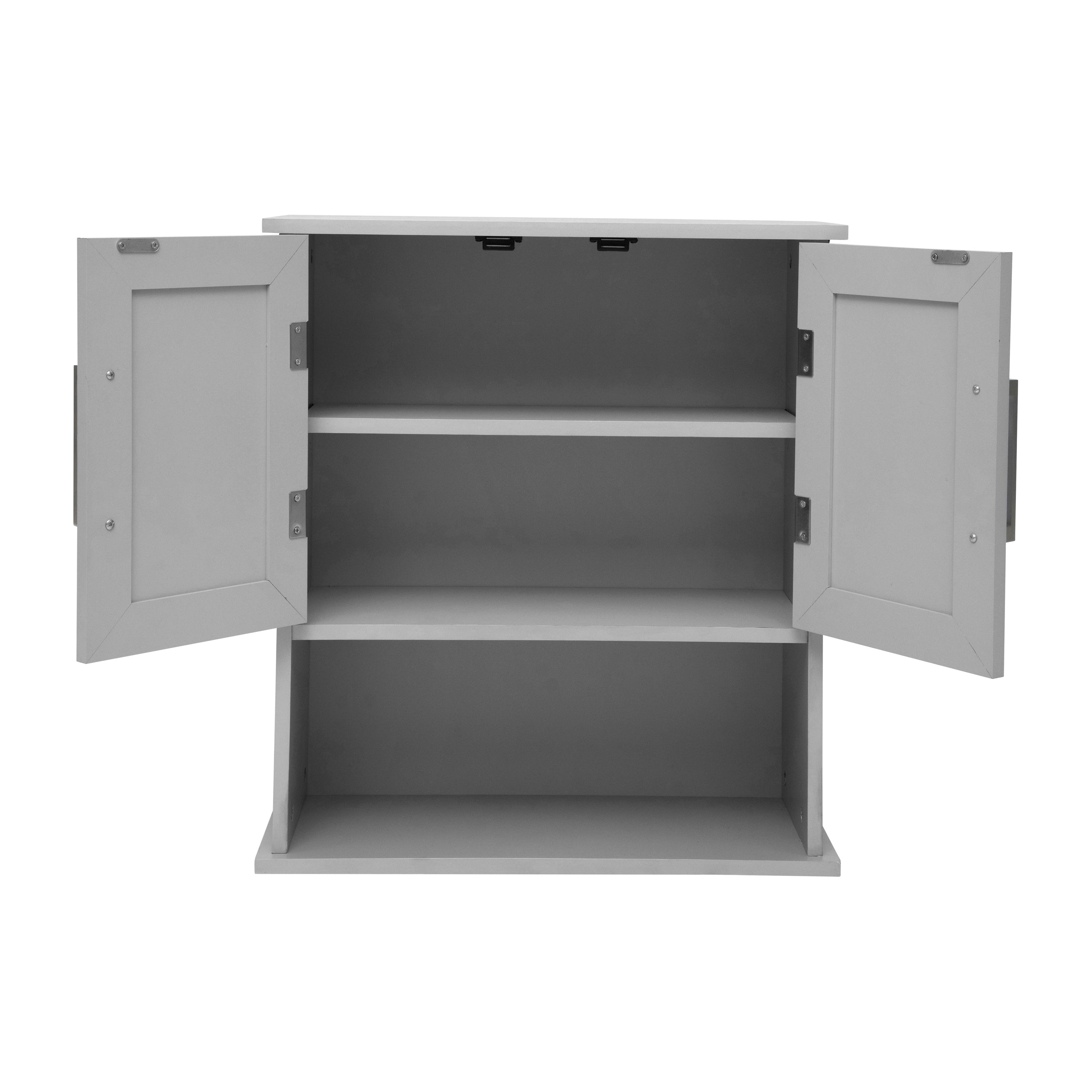 Vega Wall Mounted Bathroom Medicine Cabinet Storage Organizer with Magnetic Closure Doors, Adjustable Shelf, and Lower Open Shelf