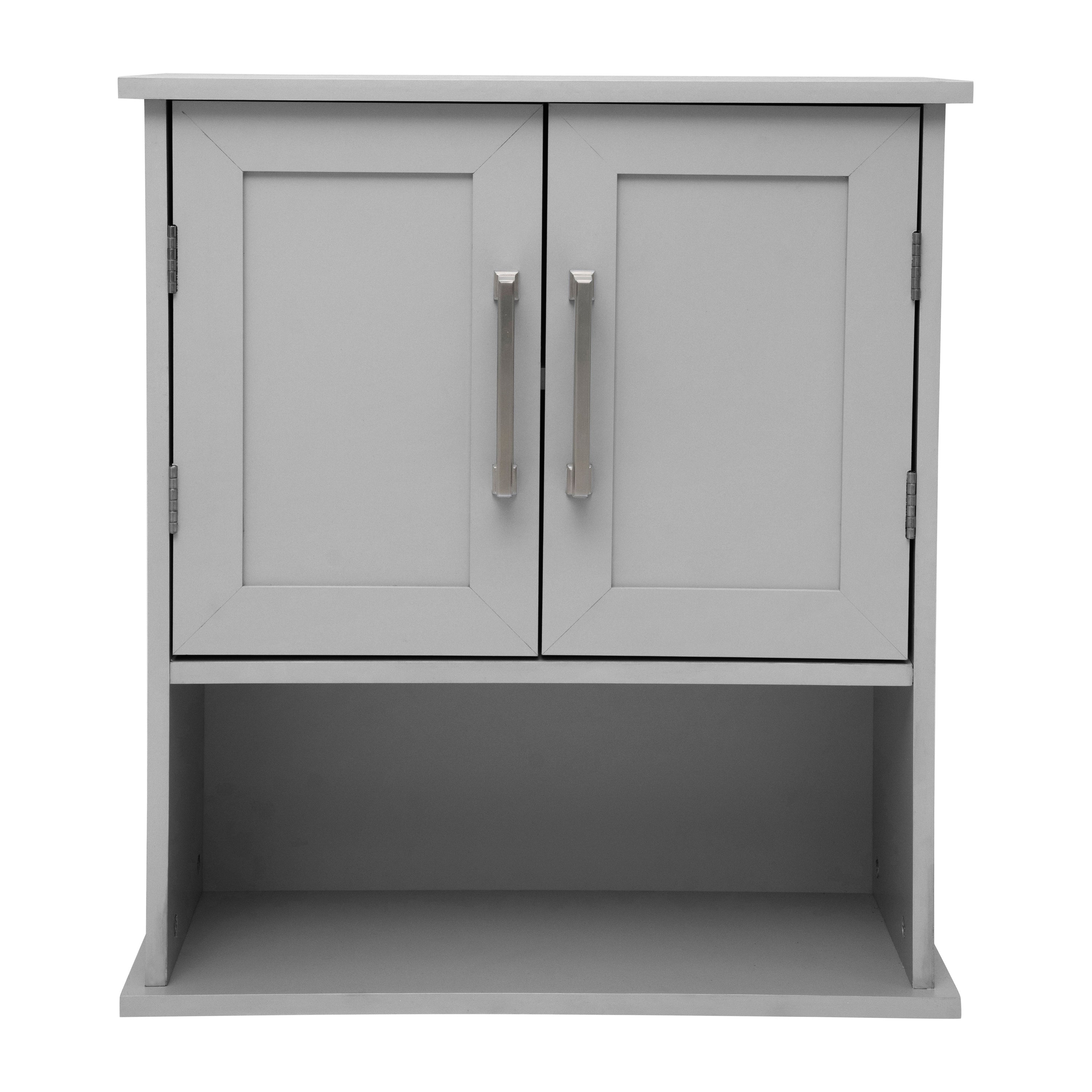 Vega Wall Mounted Bathroom Medicine Cabinet Storage Organizer with Magnetic Closure Doors, Adjustable Shelf, and Lower Open Shelf