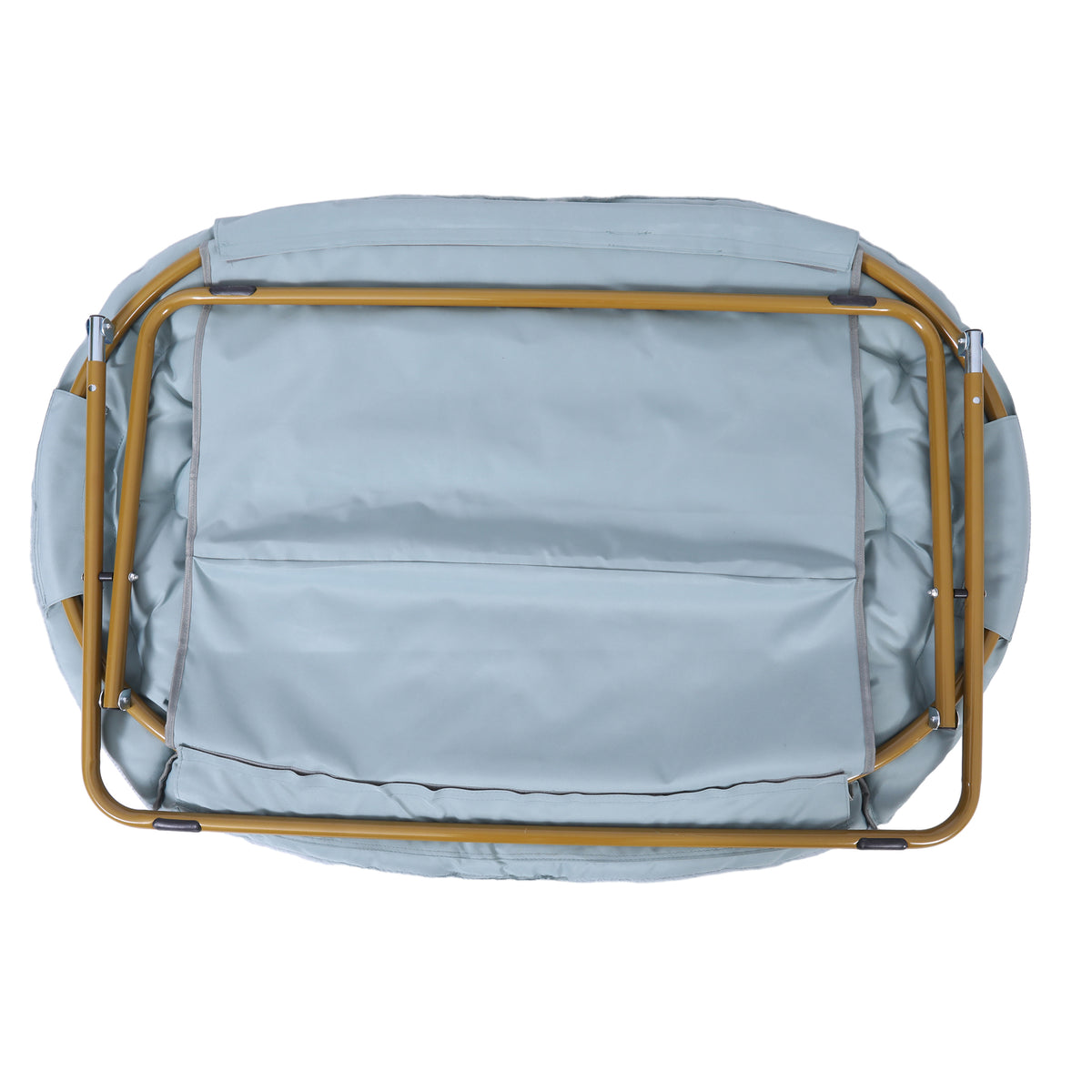 Eleanor Portable Folding Upholstered Double Saucer Chair with a Steel Frame for Dorm, Living Room, or Bedroom