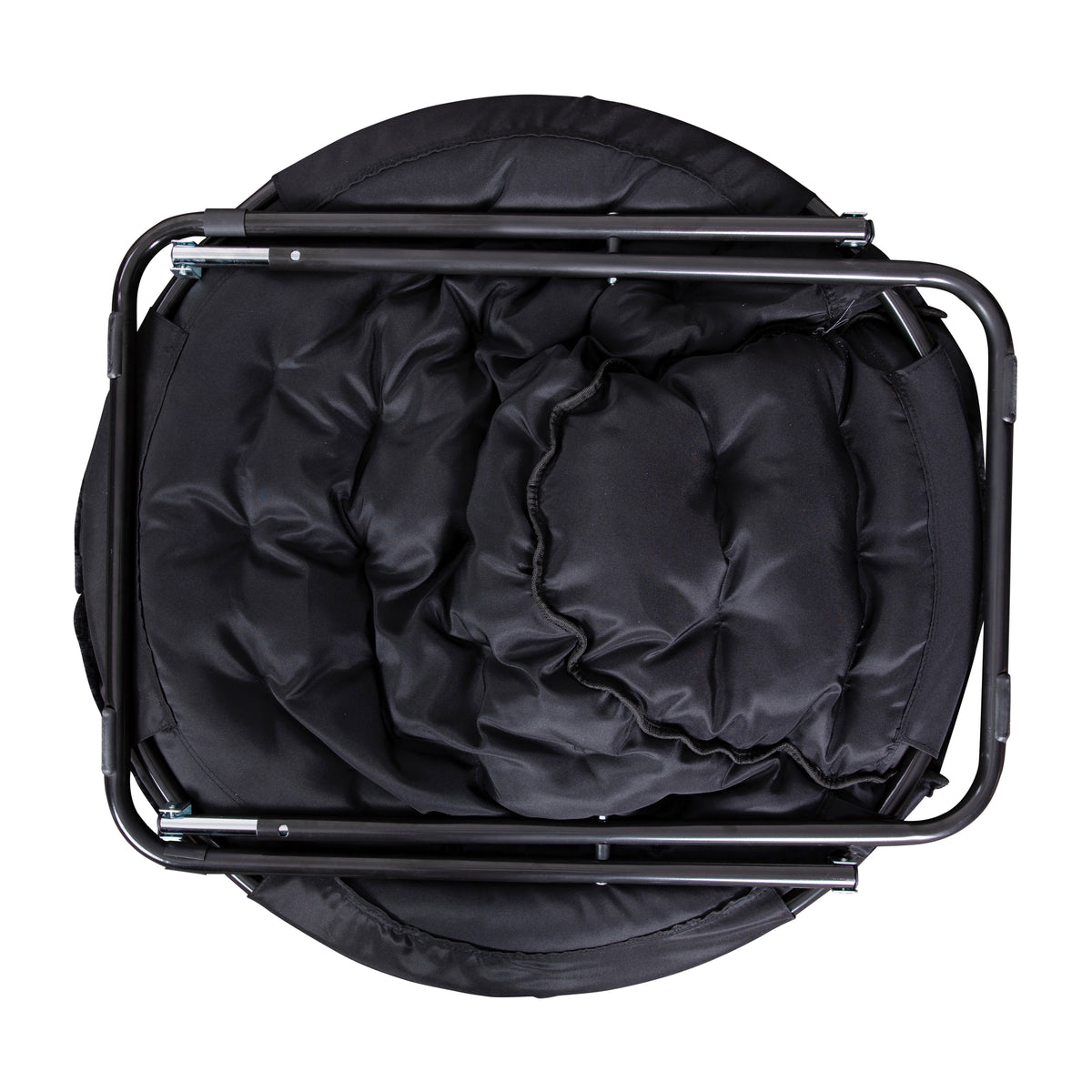 Gwen 38" Oversize Portable Faux Fur Folding Saucer Moon Chair for Dorm and Bedroom