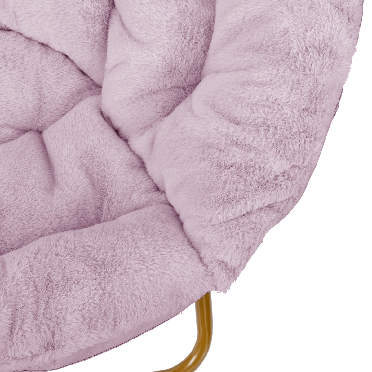 Gwen 38" Oversize Portable Faux Fur Folding Saucer Moon Chair for Dorm and Bedroom