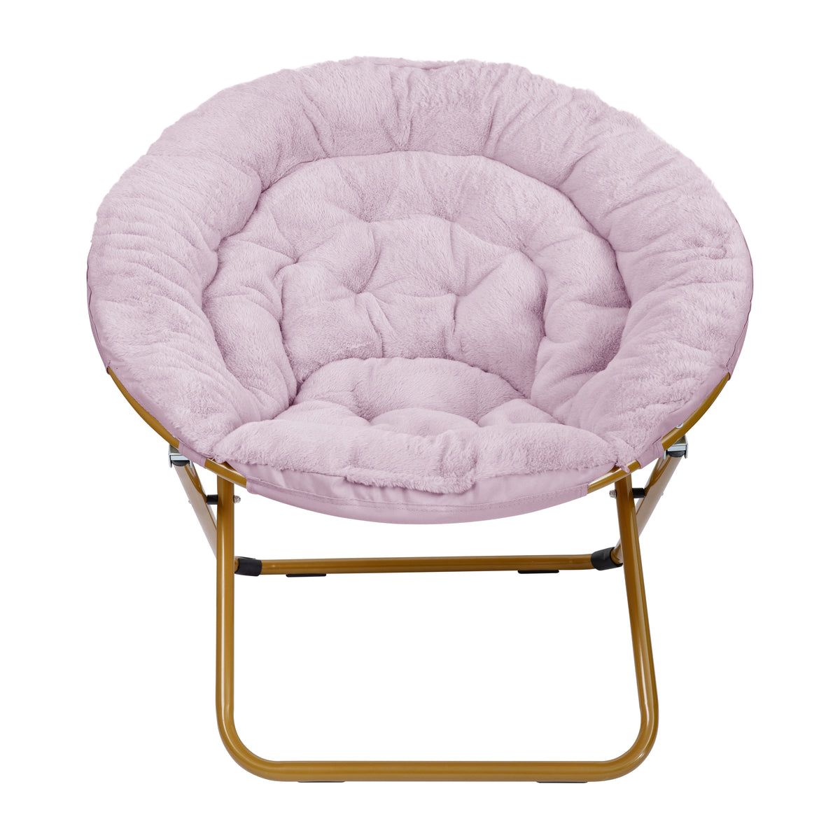 Gwen 38" Oversize Portable Faux Fur Folding Saucer Moon Chair for Dorm and Bedroom