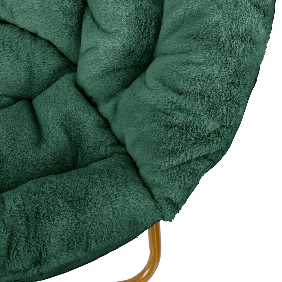Gwen 38" Oversize Portable Faux Fur Folding Saucer Moon Chair for Dorm and Bedroom