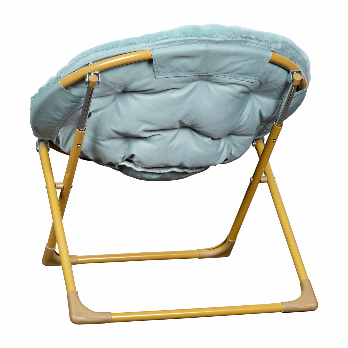 Gwen 23" Kids Cozy Mini Folding Saucer Chair, Faux Fur Moon Chair for Toddlers and Bedroom