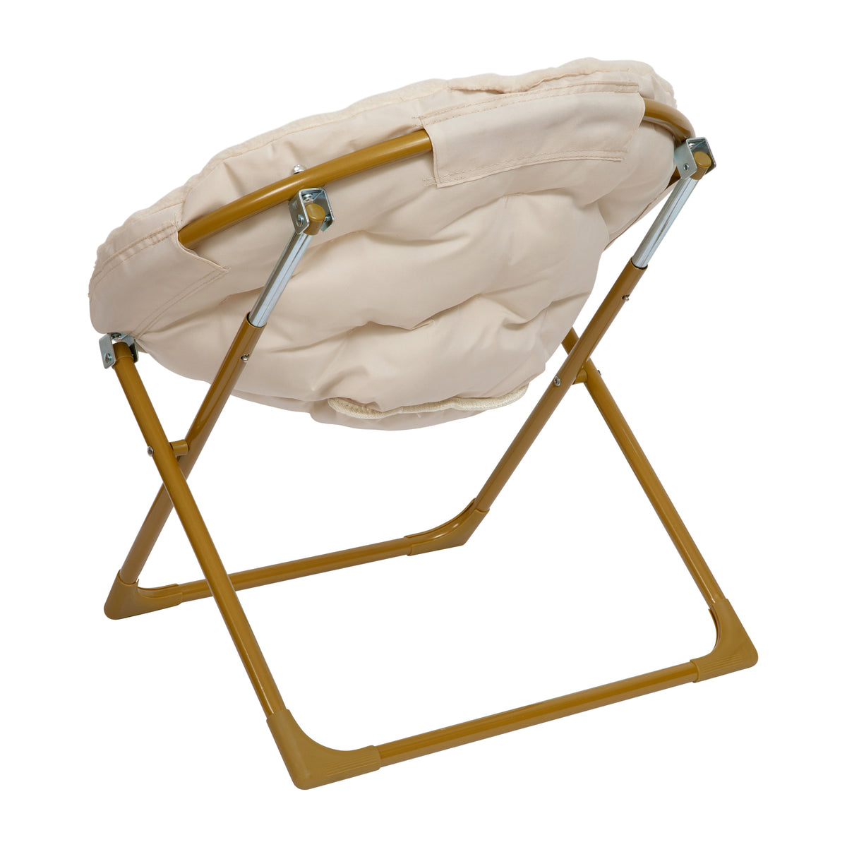 Gwen 23" Kids Cozy Mini Folding Saucer Chair, Faux Fur Moon Chair for Toddlers and Bedroom