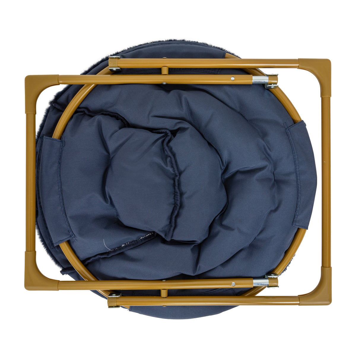 Gwen 23" Kids Cozy Mini Folding Saucer Chair, Faux Fur Moon Chair for Toddlers and Bedroom