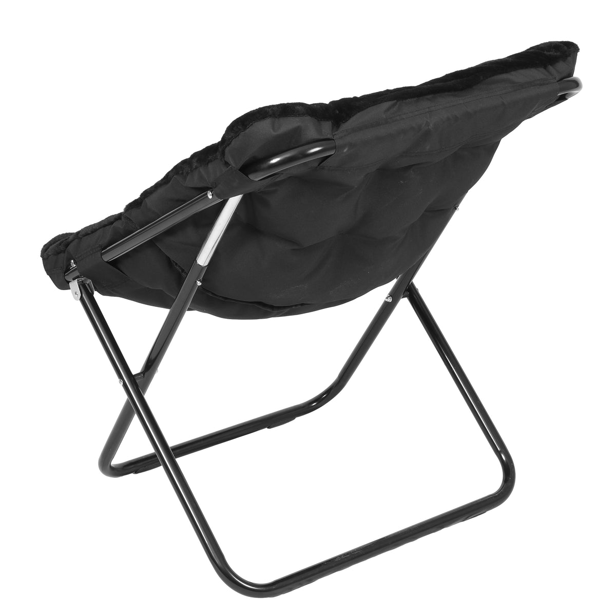 Archer Oversized Portable Upholstered Folding Saucer Chair for Dorm or Bedroom