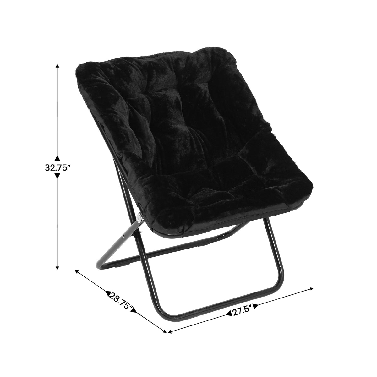 Archer Oversized Portable Upholstered Folding Saucer Chair for Dorm or Bedroom