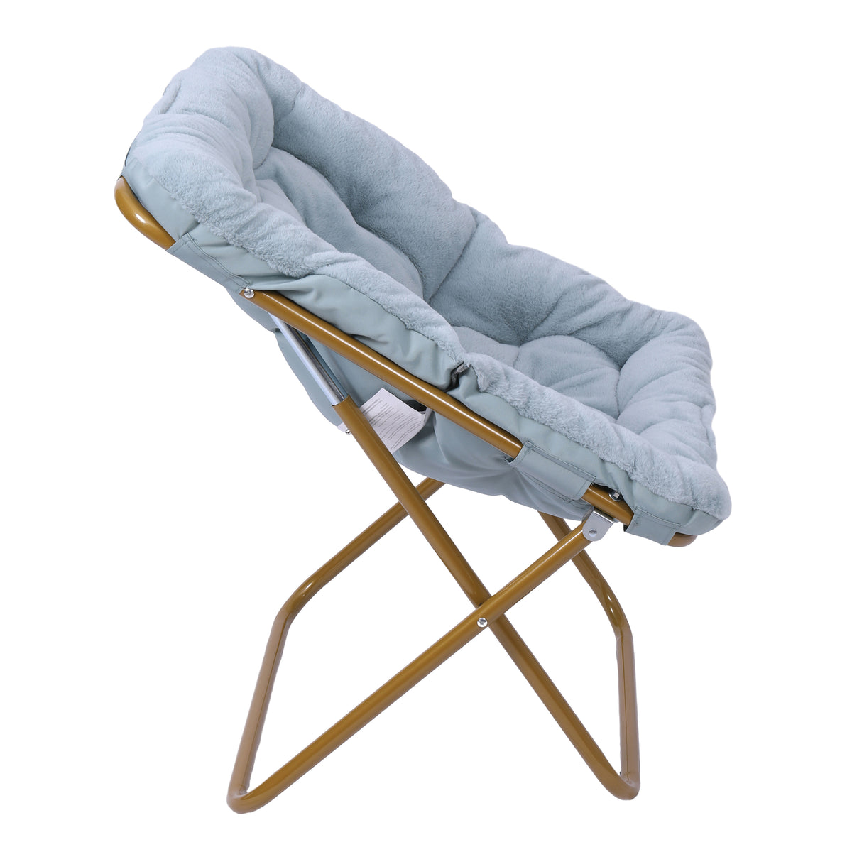 Archer Oversized Portable Upholstered Folding Saucer Chair for Dorm or Bedroom