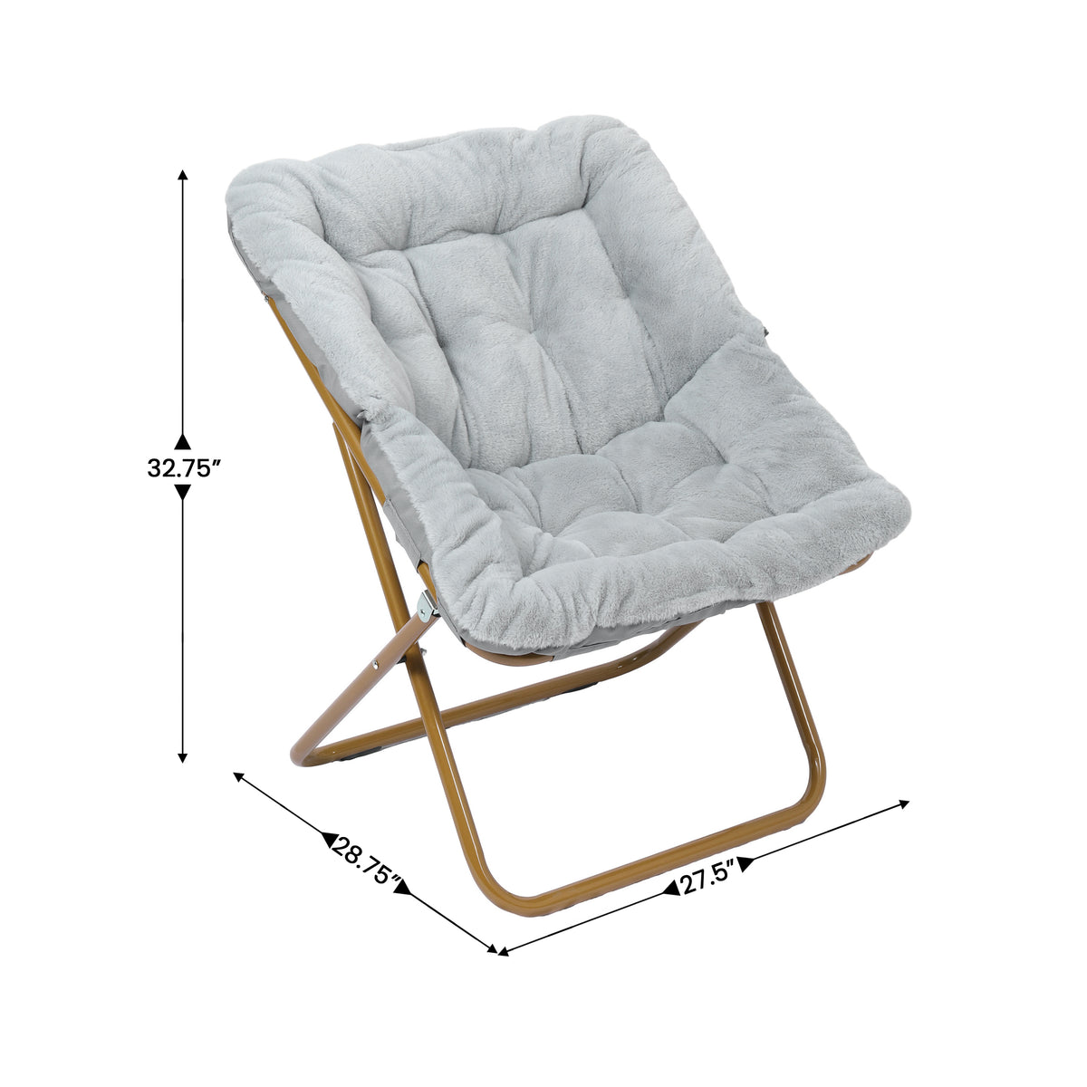 Archer Oversized Portable Upholstered Folding Saucer Chair for Dorm or Bedroom